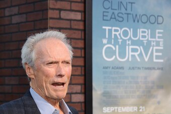 Actor and director Clint Eastwood arrives at the 'Trouble With The Curve' at Mann's Village Theatre on September 19, 2012 in Westwood, California. AFP PHOTO / JOE KLAMAR        (Photo credit should read JOE KLAMAR/AFP/GettyImages)