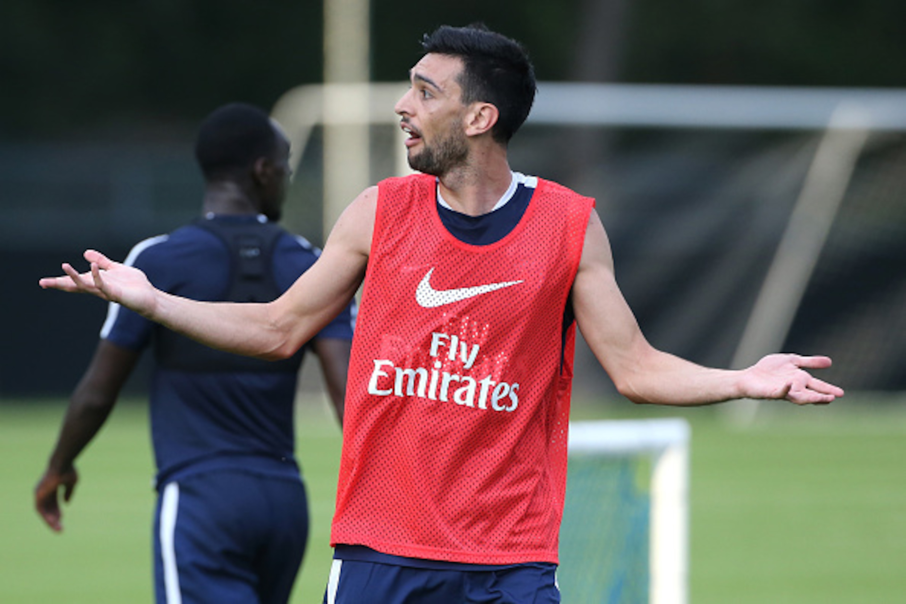 MONTREAL, QC  - JULY 30: Javier Pastore of PSG reacts during Paris Saint-Germain training session at Stade Saputo on July 30, 2015 in Montreal, Quebec, Canada. (Photo by Jean Catuffe/Getty Images)