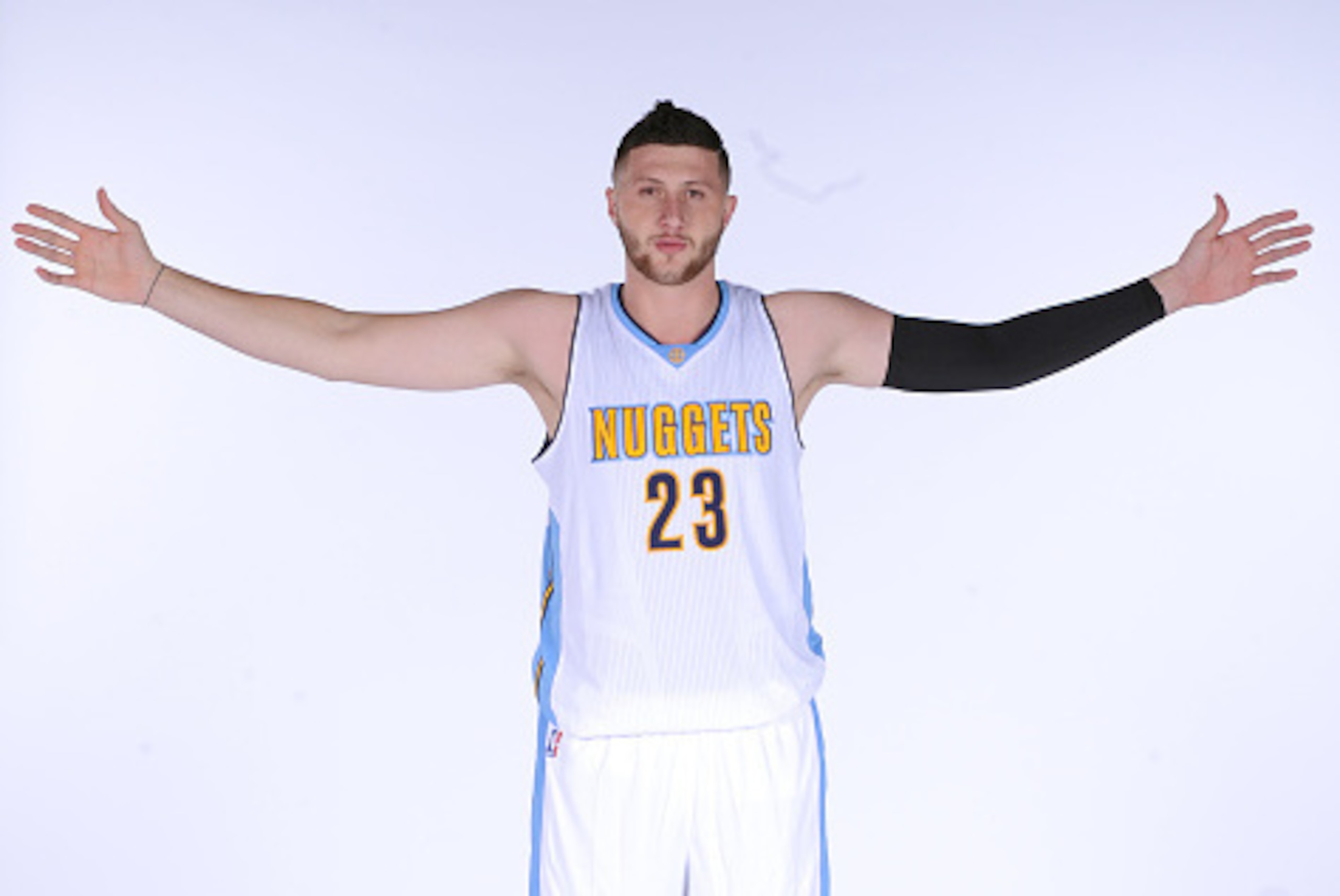 DENVER, CO - SEPTEMBER 28:  Jusuf Nurkic #23 of the Denver Nuggets poses for a portrait on September 28, 2015 at the Pepsi Center in Denver, Colorado. NOTE TO USER: User expressly acknowledges and agrees that, by downloading and/or using this Photograph, 