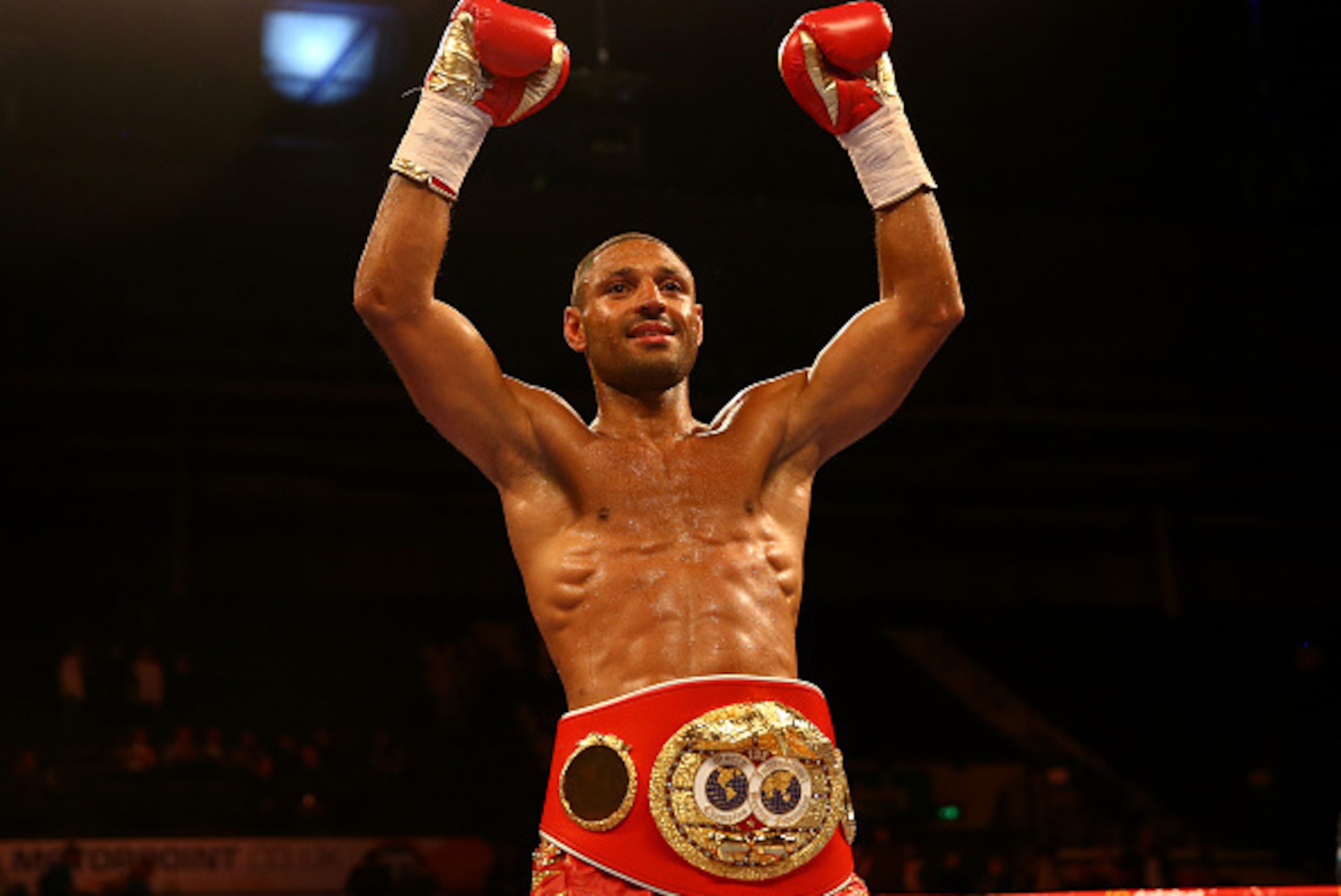 SHEFFIELD, ENGLAND - MARCH 28: Kell Brook celebrates after beating Jo Jo Dan during their IBF World Welterweight Title Fight at the Motorpoint Arena on March 28, 2015 in Sheffield, England. (Photo by Richard Heathcote/Getty Images) SHEFFIELD, ENGLAND - MARCH 28: Kell Brook celebrates after beating Jo Jo Dan during their IBF World Welterweight Title Fight at the Motorpoint Arena on March 28, 2015 in Sheffield, England. (Photo by Richard Heathcote/Getty Images)