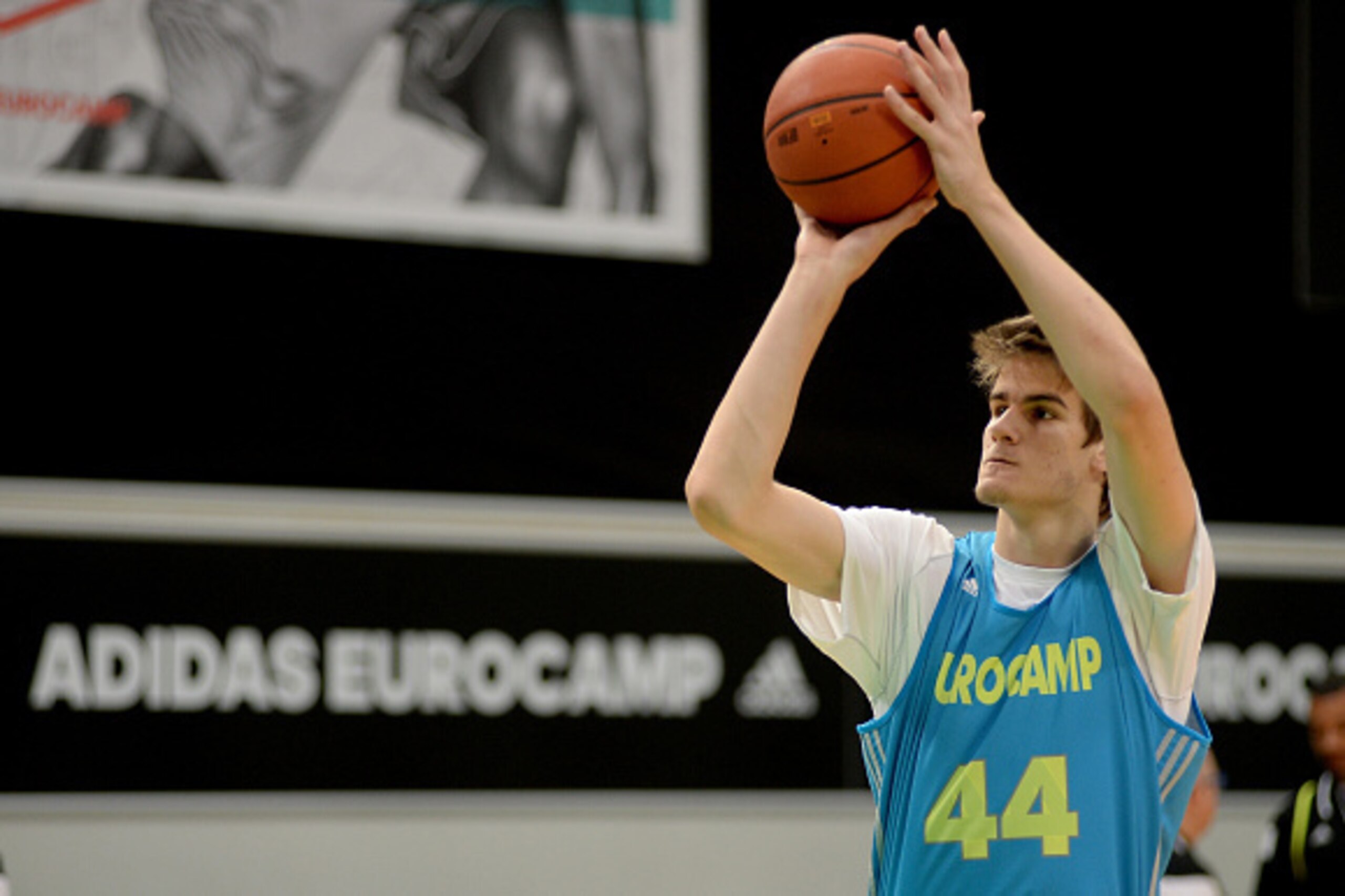 TREVISO, ITALY - JUNE 07:  Dragan Bender in action during the adidas Eurocamp at La Ghirada sports center on June 7, 2015 in Treviso, Italy.  (Photo by Roberto Serra/Iguana Press/Getty Images)