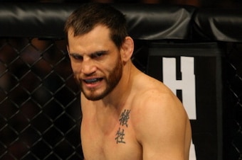 LAS VEGAS, NV - DECEMBER 30:  Jon Fitch is introduced before his fight against Johny Hendricks during the UFC 141 event at the MGM Grand Garden Arena on December 30, 2011 in Las Vegas, Nevada.  (Photo by Donald Miralle/Zuffa LLC/Zuffa LLC via Getty Images