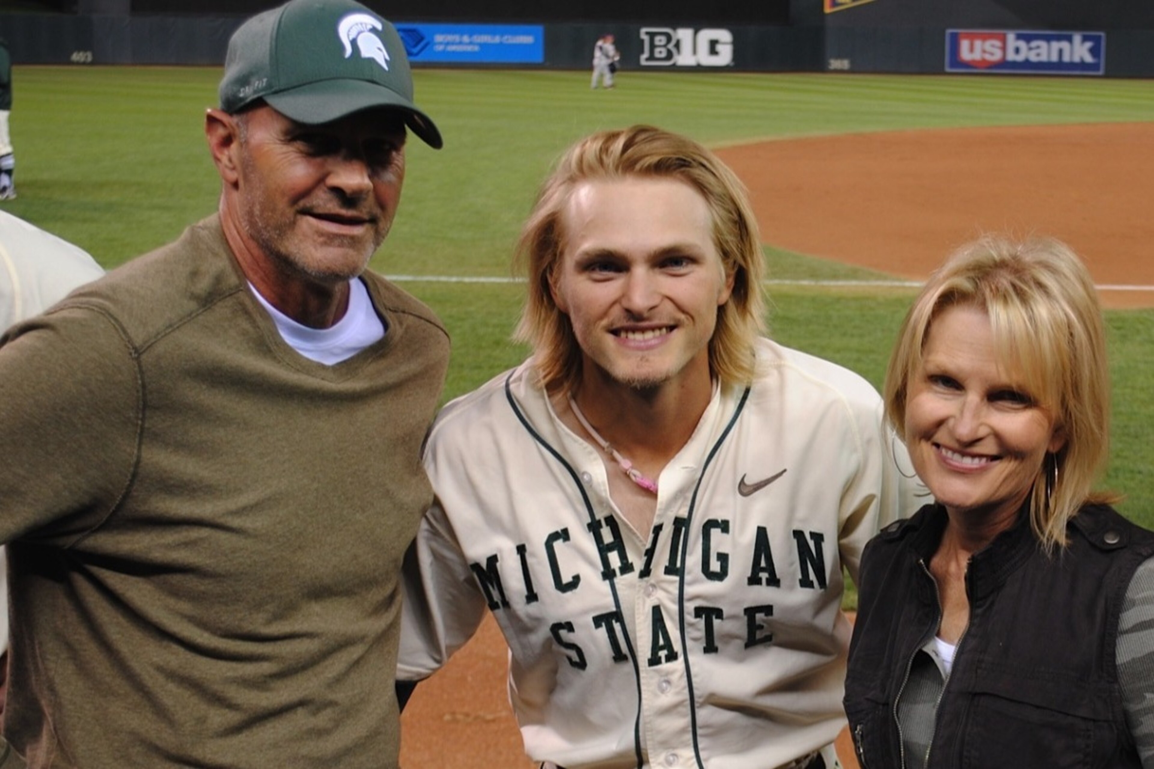 Time away from the game allowed Kirk and JoAnn to watch his major league-bound son, Cameron, play at Michigan State. Time away from the game allowed Kirk and JoAnn to watch his major league-bound son, Cameron, play at Michigan State.