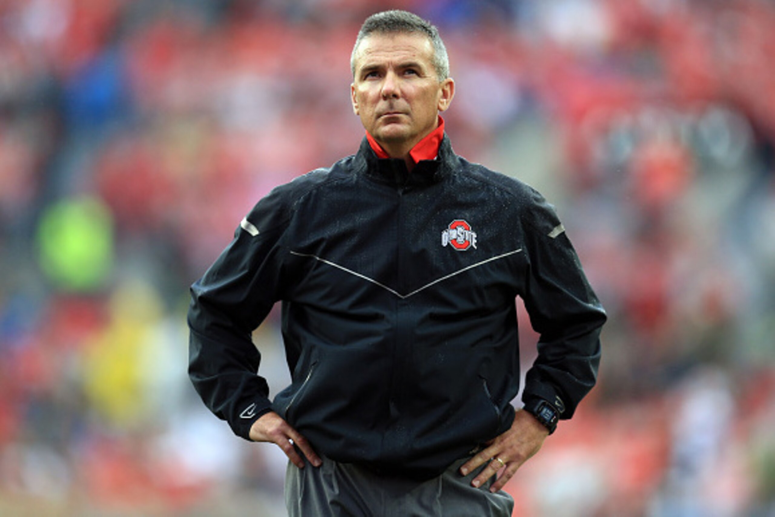 COLUMBUS, OH - SEPTEMBER 19: Head Coach Urban Meyer of the Ohio State Buckeyes prior to the game Northern Illinois Huskies at Ohio Stadium on September 19, 2015 in Columbus, Ohio.  (Photo by Andrew Weber/Getty Images)