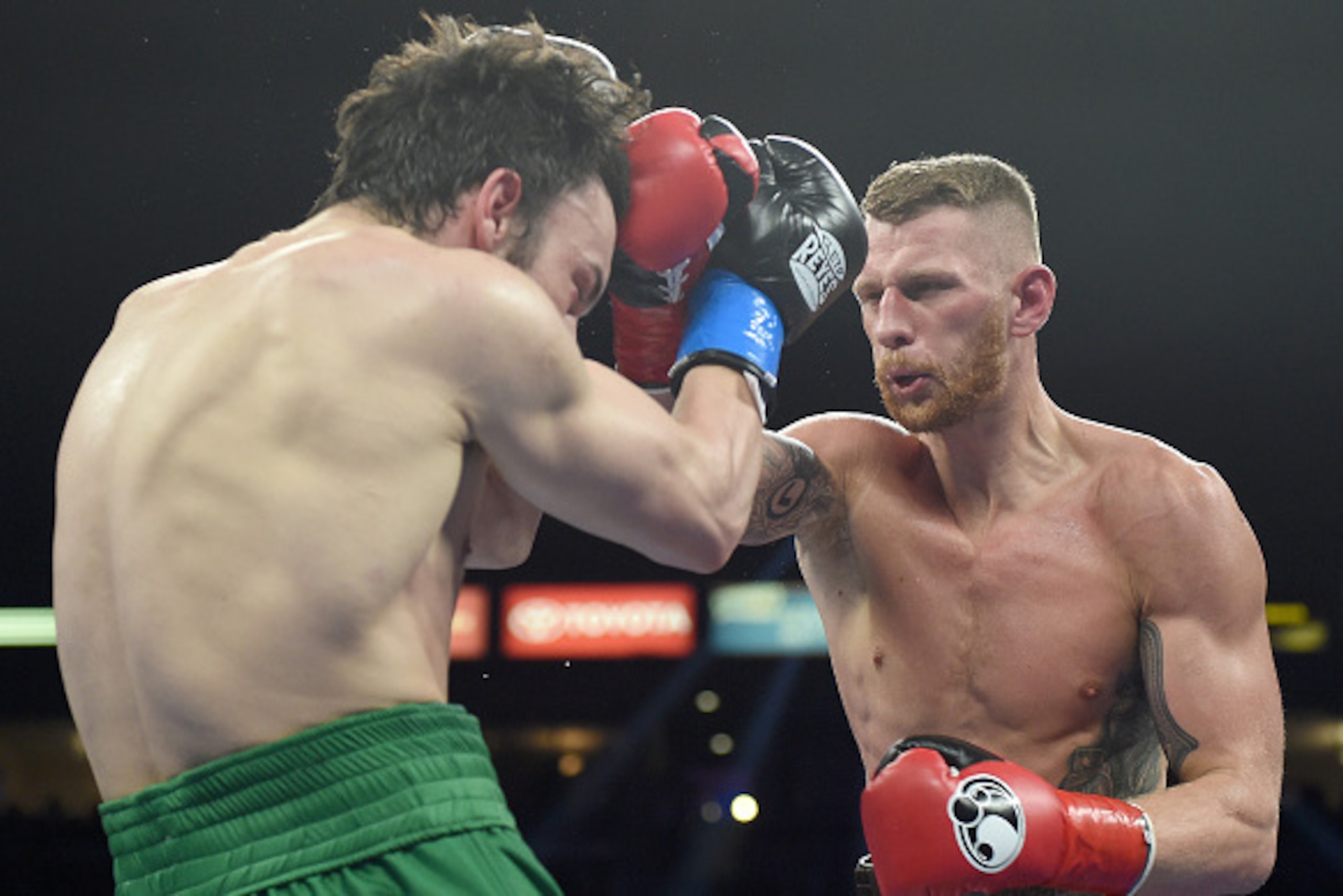 LOS ANGELES, CA - APRIL 18:  Andrzej Fonfara punches Julio Cesar Chavez Jr. to a ninth round TKO to win the WBC light heavyweight title fight at StubHub Center on April 18, 2015 in Los Angeles, California.  (Photo by Harry How/Getty Images)