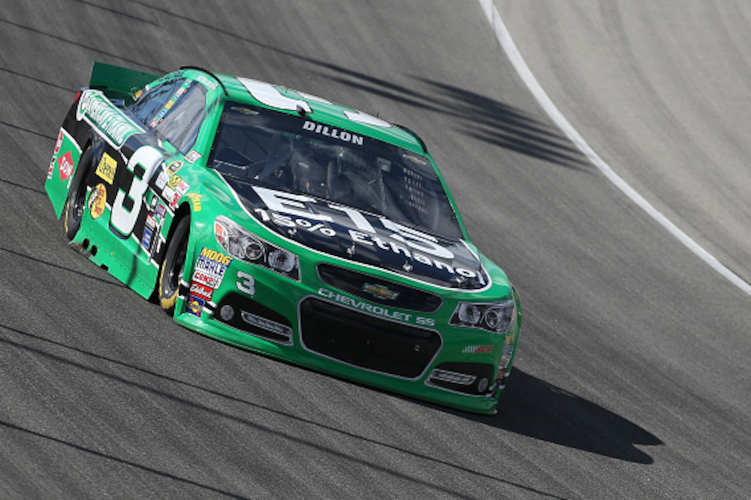 JOLIET, IL - SEPTEMBER 19: Austin Dillon, driver of the #3 American Ethanol Chevrolet, practices for the NASCAR Sprint Cup Series MyAFibRisk.com 400 at Chicagoland Speedway on September 19, 2015 in Joliet, Illinois. (Photo by Matt Sullivan/Getty Images) JOLIET, IL - SEPTEMBER 19: Austin Dillon, driver of the #3 American Ethanol Chevrolet, practices for the NASCAR Sprint Cup Series MyAFibRisk.com 400 at Chicagoland Speedway on September 19, 2015 in Joliet, Illinois. (Photo by Matt Sullivan/Getty Images)