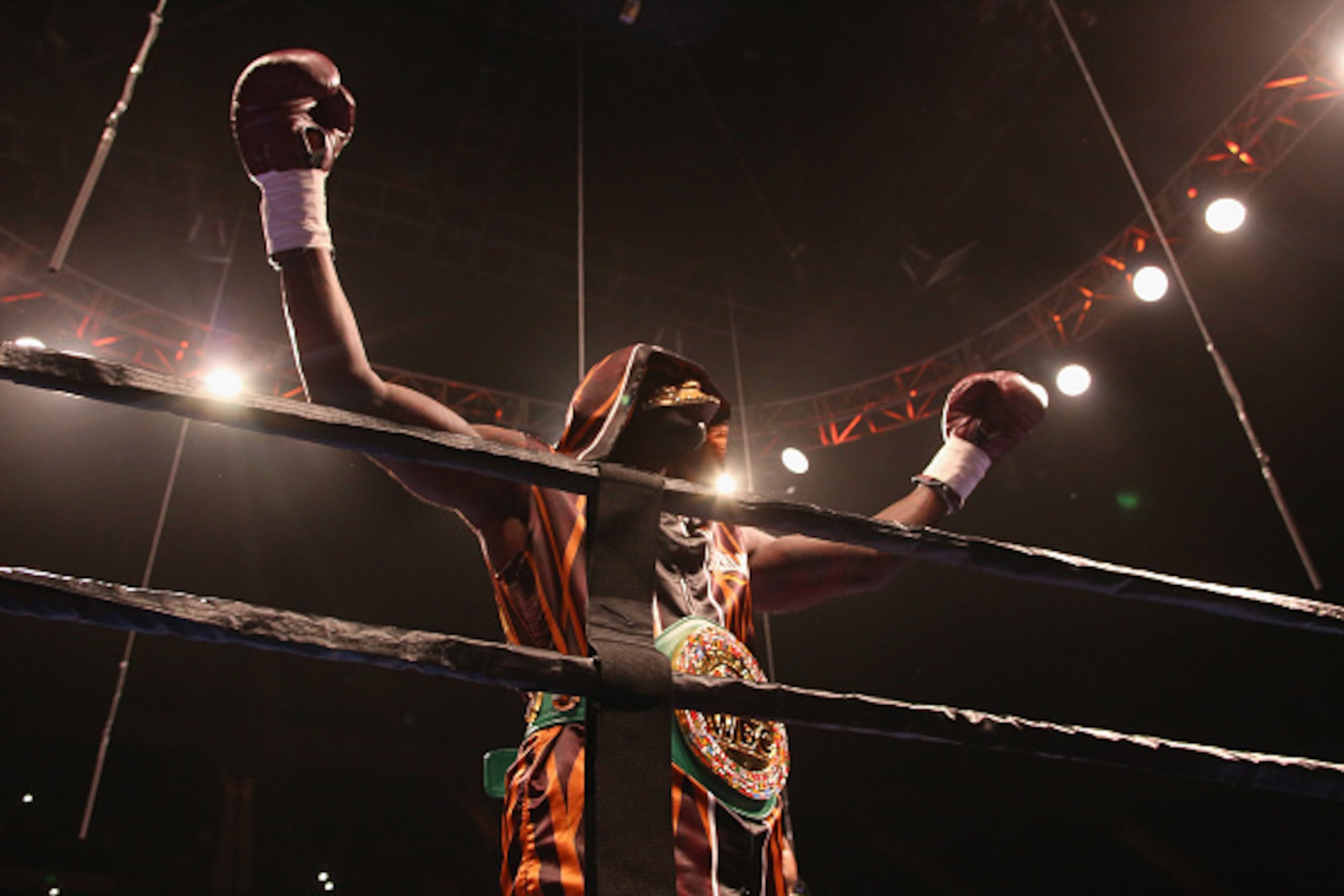 BIRMINGHAM, AL - SEPTEMBER 26:  Heavyweight Champion Deontay Wilder enters the ring for his fight with Johann Duhaupas at Legacy Arena at the BJCC on September 26, 2015 in Birmingham, Alabama.  (Photo by David A. Smith/Getty Images)