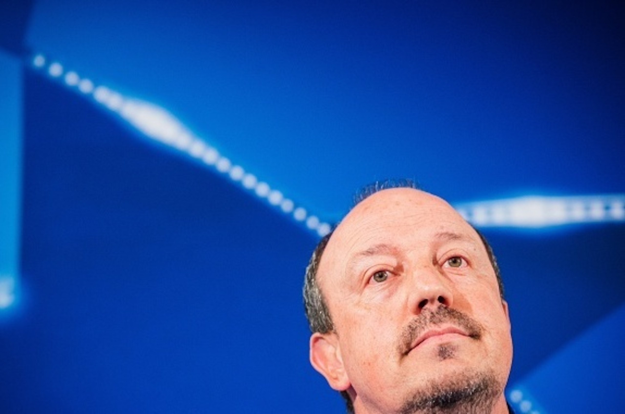 Real Madrid's Spanish head coach Rafa Benitez attends a press conference at the Swedbank Stadion, on September 29, 2015, on the eve of the UEFA Champions League Group A football match between Malmo FF and Real Madrid CF. AFP PHOTO / JONATHAN NACKSTRAND   