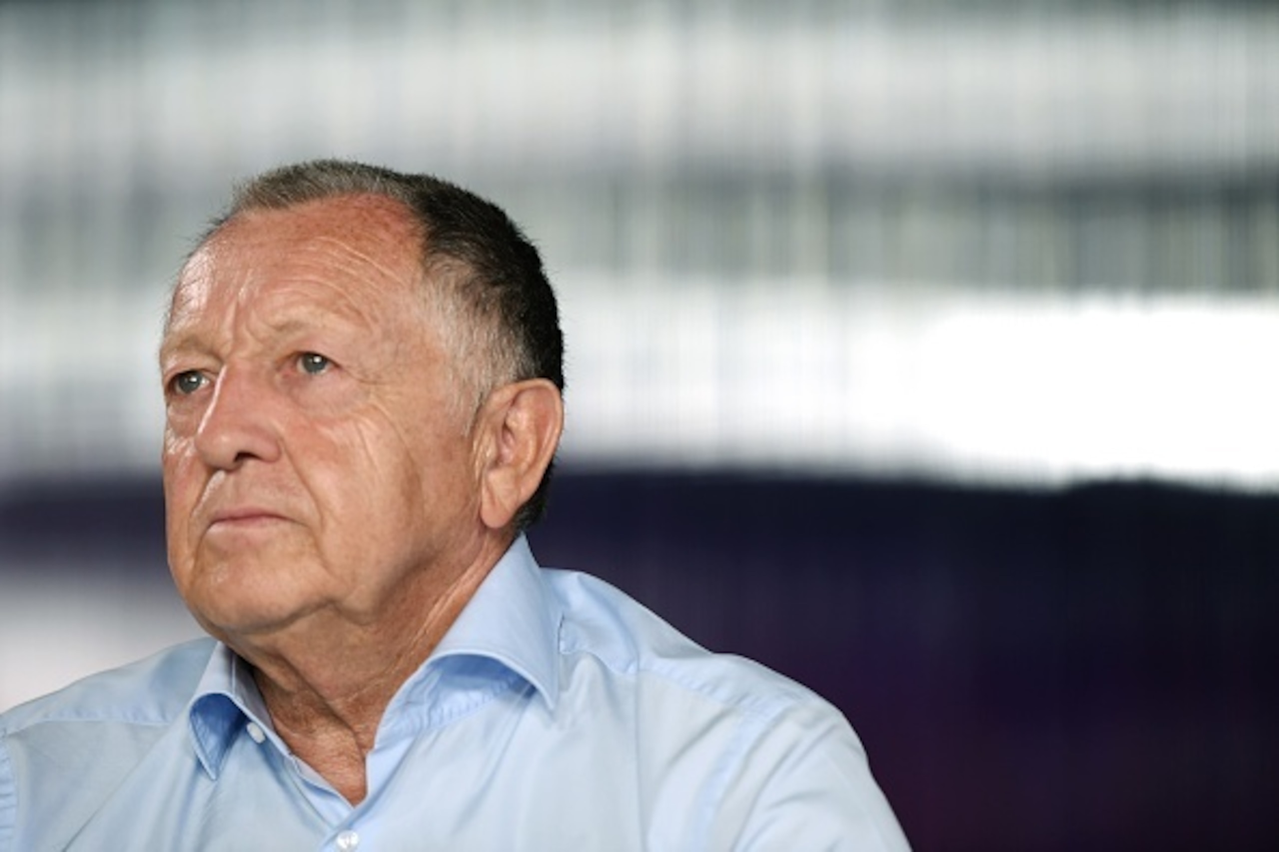 Lyon's president Jean-Michel Aulas attends a press conference on August 8, 2015 in Lyon, southeastern France. AFP PHOTO / PHILIPPE DESMAZES        (Photo credit should read PHILIPPE DESMAZES/AFP/Getty Images)