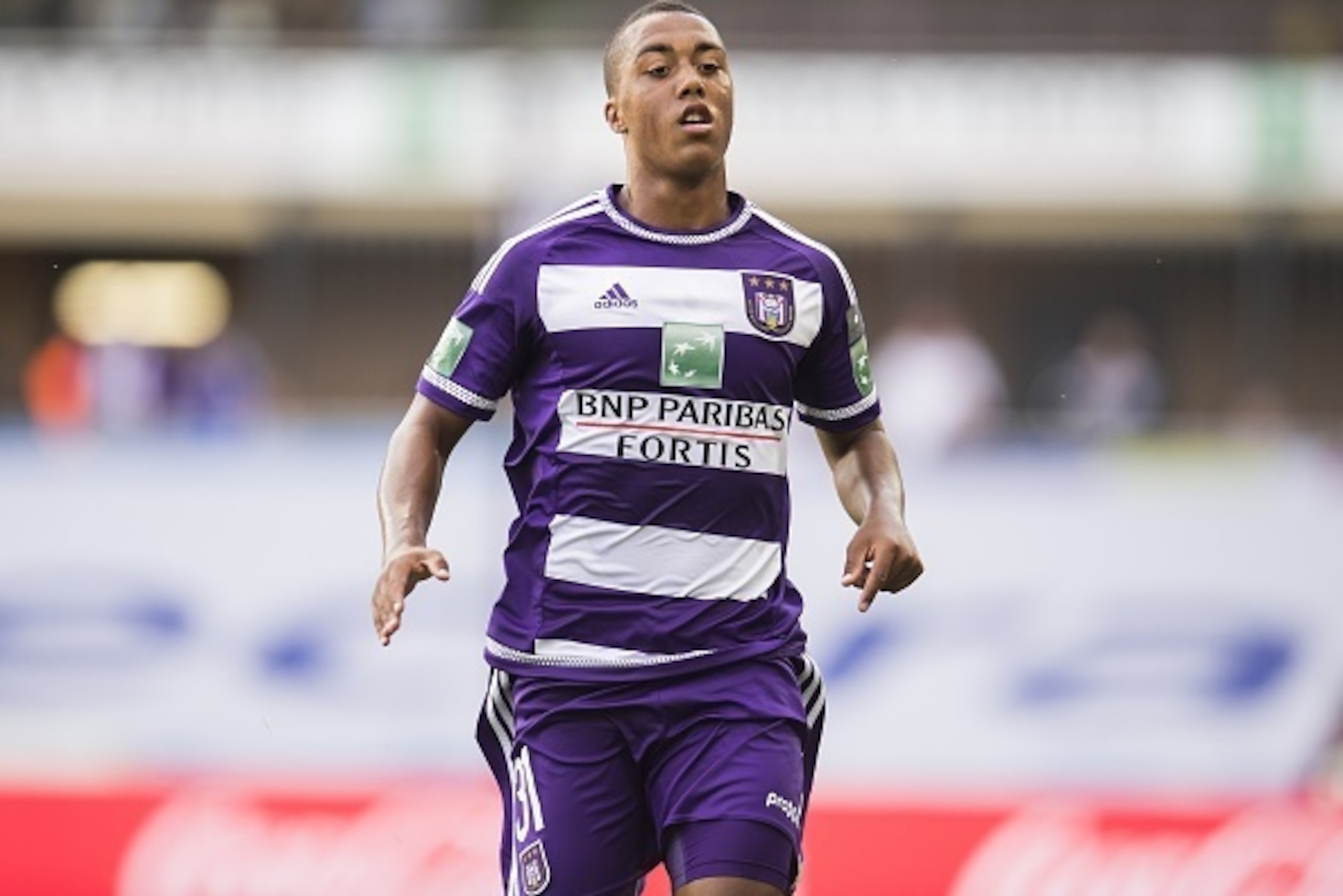 Youri Tielemans of RSC Anderlecht during the pre-season friendly match between RSC Anderlecht and SS Lazio Roma on July 19, 2015 at the Constant Vanden Stock stadium in Brussels, Belgium.(Photo by VI Images via Getty Images)