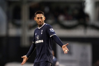 LONDON, ENGLAND - DECEMBER 01:  Clint Dempsey of Tottenham looks on during the Barclays Premier League match between Fulham and Tottenham Hotspur at Craven Cottage on December 1, 2012 in London, England.  (Photo by Jan Kruger/Getty Images)