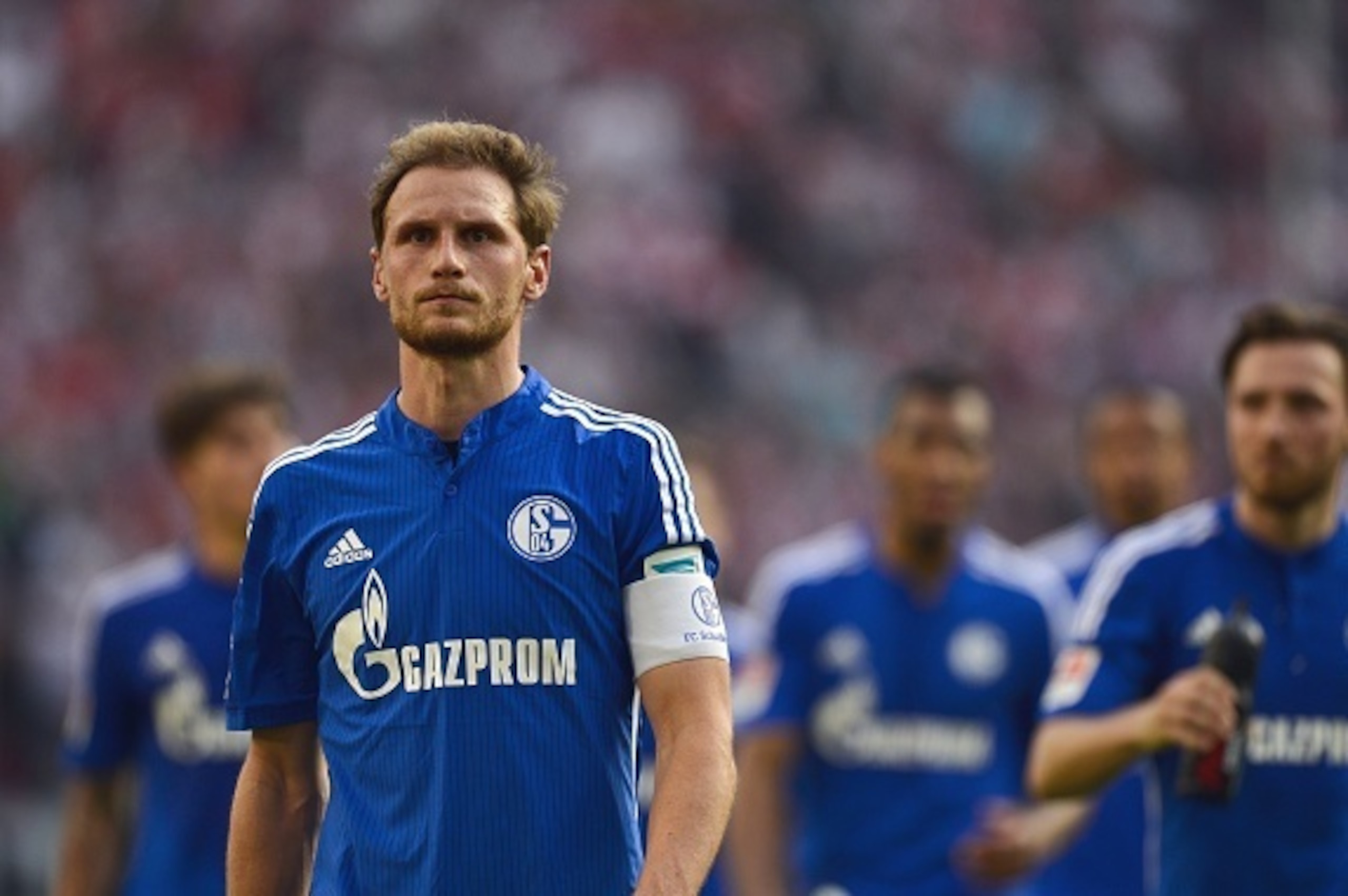 Schalke's defender Benedikt Hoewedes reacts during the German first division Bundesliga football match of FC Cologne vs FC Schalke 04 in Cologne, western Germany on May 10, 2015. Cologne won the match 2-0. AFP PHOTO / SASCHA SCHUERMANN
RESTRICTIONS - DFL Schalke's defender Benedikt Hoewedes reacts during the German first division Bundesliga football match of FC Cologne vs FC Schalke 04 in Cologne, western Germany on May 10, 2015. Cologne won the match 2-0. AFP PHOTO / SASCHA SCHUERMANN
RESTRICTIONS - DFL