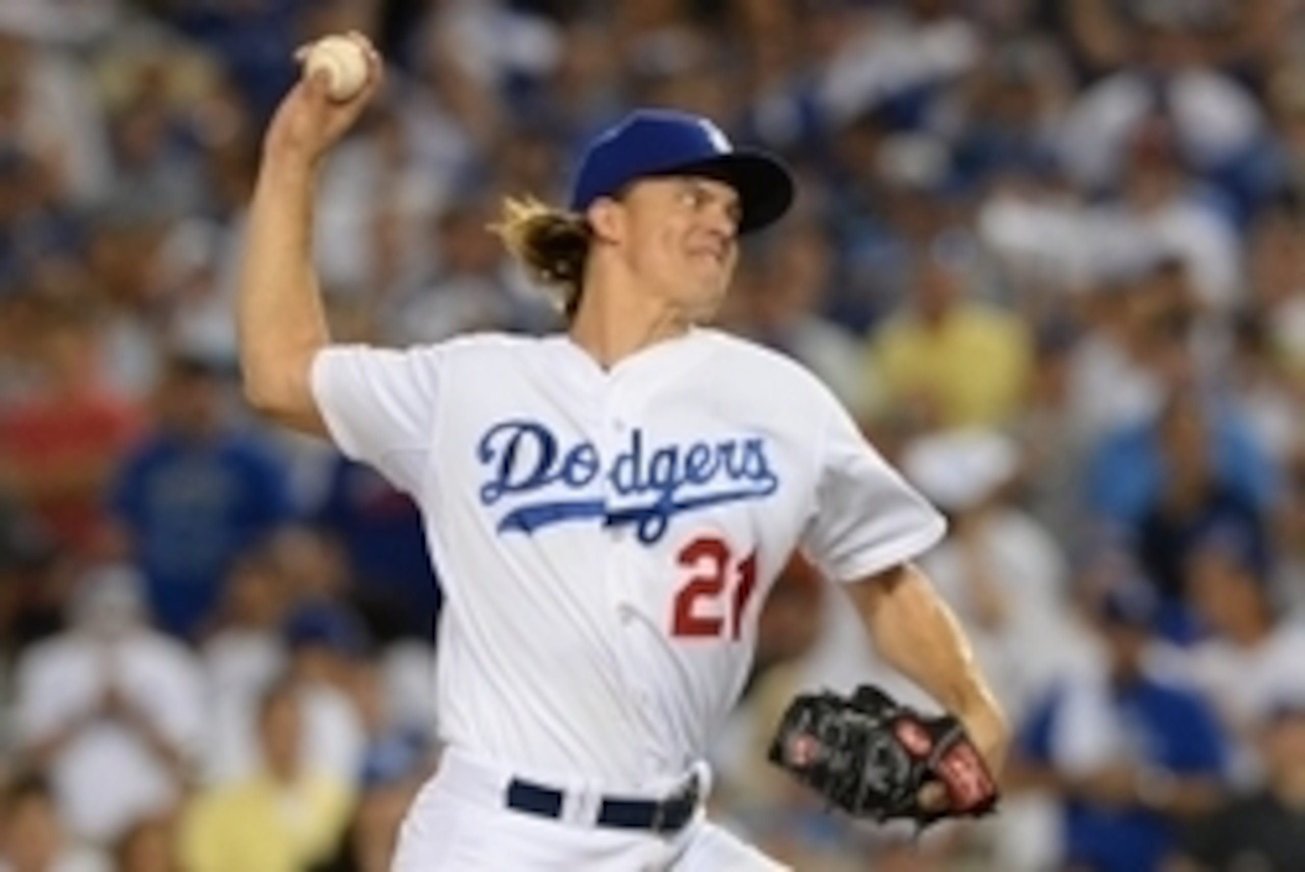 October 15, 2015; Los Angeles, CA, USA; Los Angeles Dodgers starting pitcher Zack Greinke (21) pitches the sixth inning against New York Mets in game five of NLDS at Dodger Stadium. Mandatory Credit: Jayne Kamin-Oncea-USA TODAY Sports