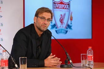 LIVERPOOL, ENGLAND - OCTOBER 09:  Jurgen Klopp is unveiled as the new manager of Liverpool FC during a press conference at Anfield on October 9, 2015 in Liverpool, England.  (Photo by Alex Livesey/Getty Images)