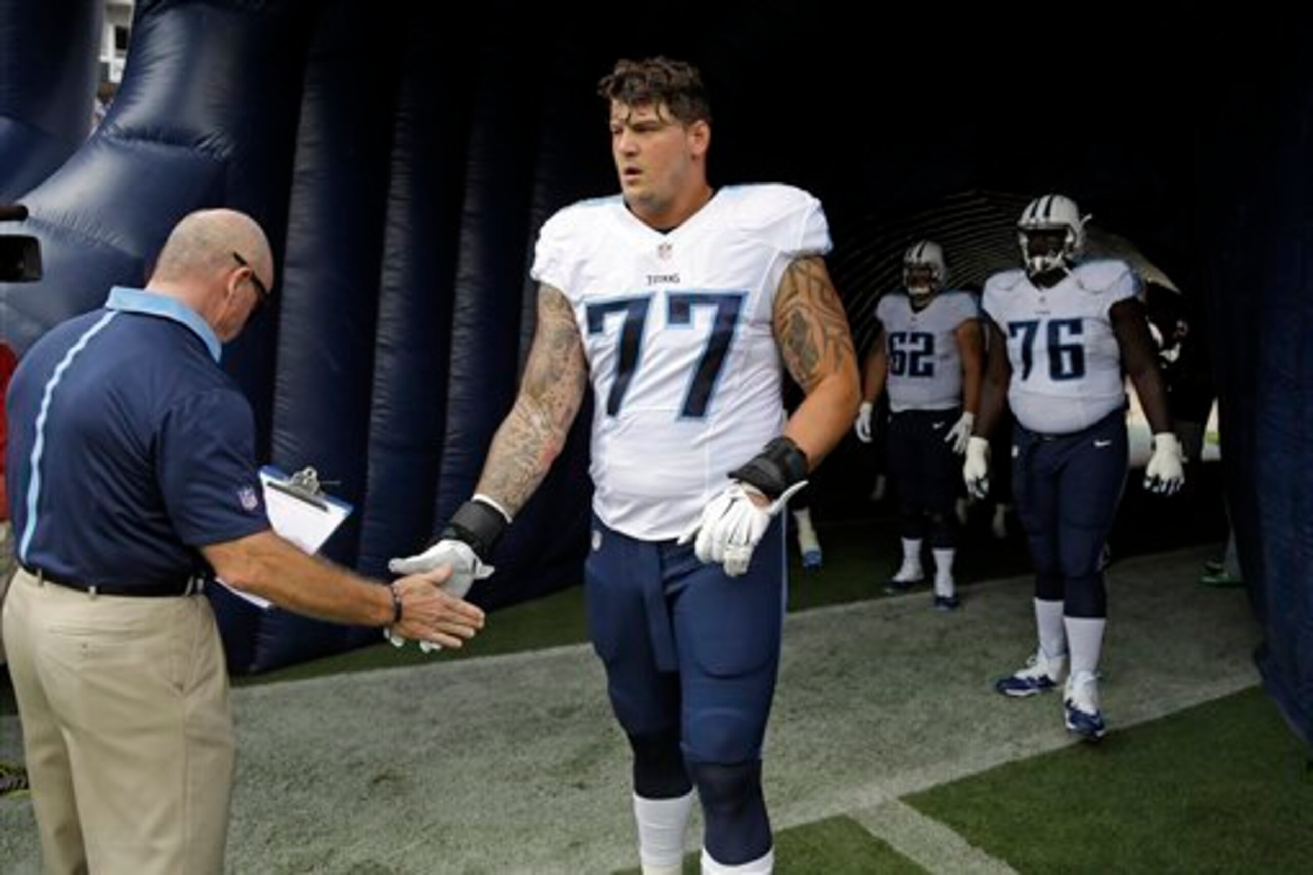 Taylor Lewan has been solid for the Titans, but if you can frustrate him, he will hold. Taylor Lewan has been solid for the Titans, but if you can frustrate him, he will hold.