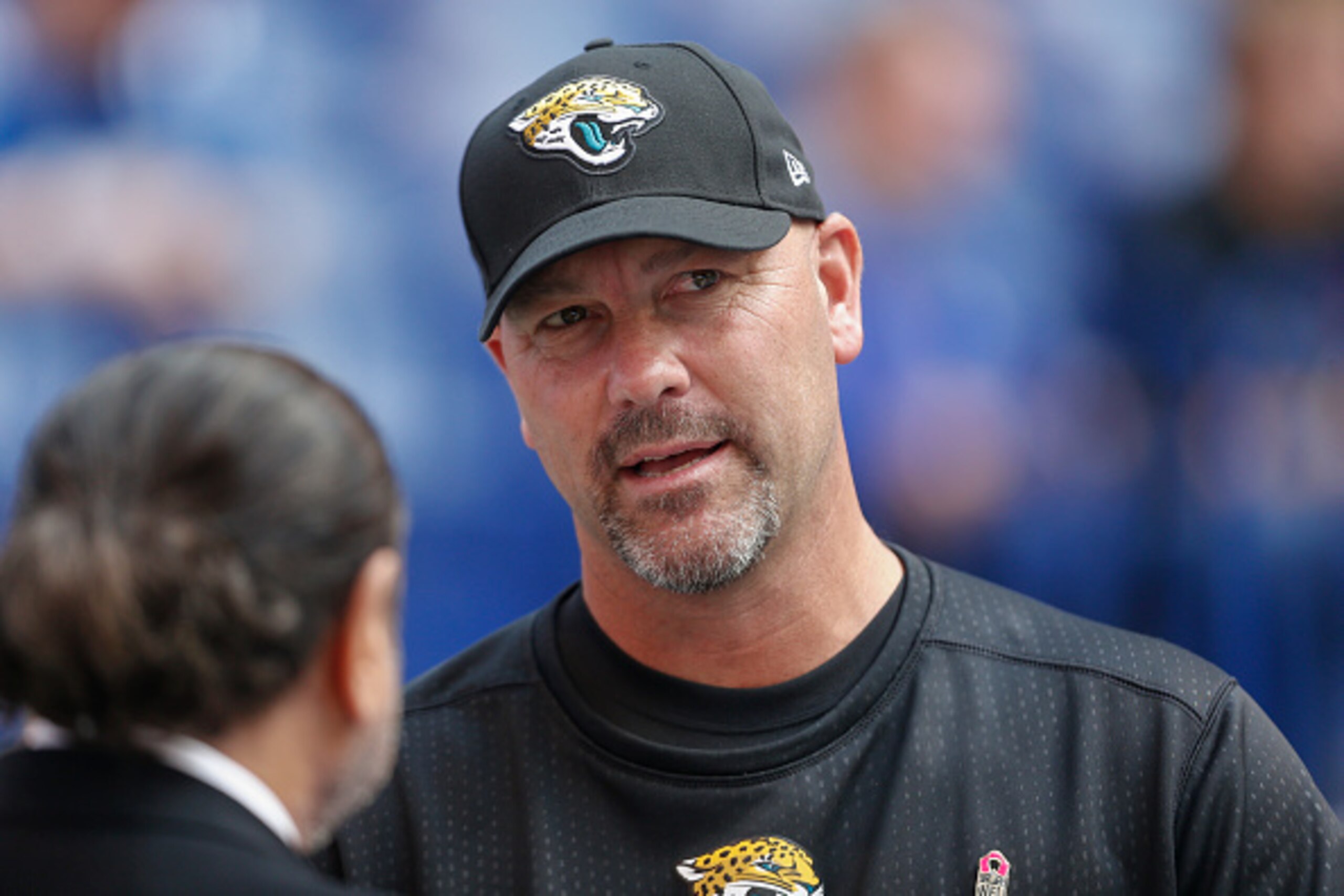 INDIANAPOLIS, IN - OCTOBER 4: Head coach Gus Bradley of the Jacksonville Jaguars is seen before the game against the Indianapolis Colts at Lucas Oil Stadium on October 4, 2015 in Indianapolis, Indiana. Indianapolis defeated Jacksonville 16-13. (Photo by M