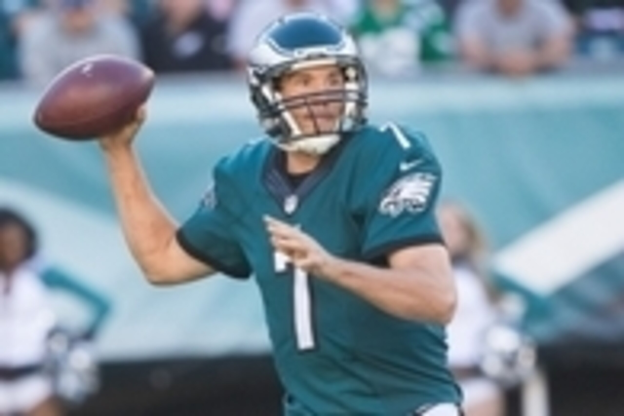 Oct 11, 2015; Philadelphia, PA, USA; Philadelphia Eagles quarterback Sam Bradford (7) passes against the New Orleans Saints during the third quarter at Lincoln Financial Field. The Eagles won 39-17. Mandatory Credit: Bill Streicher-USA TODAY Sports