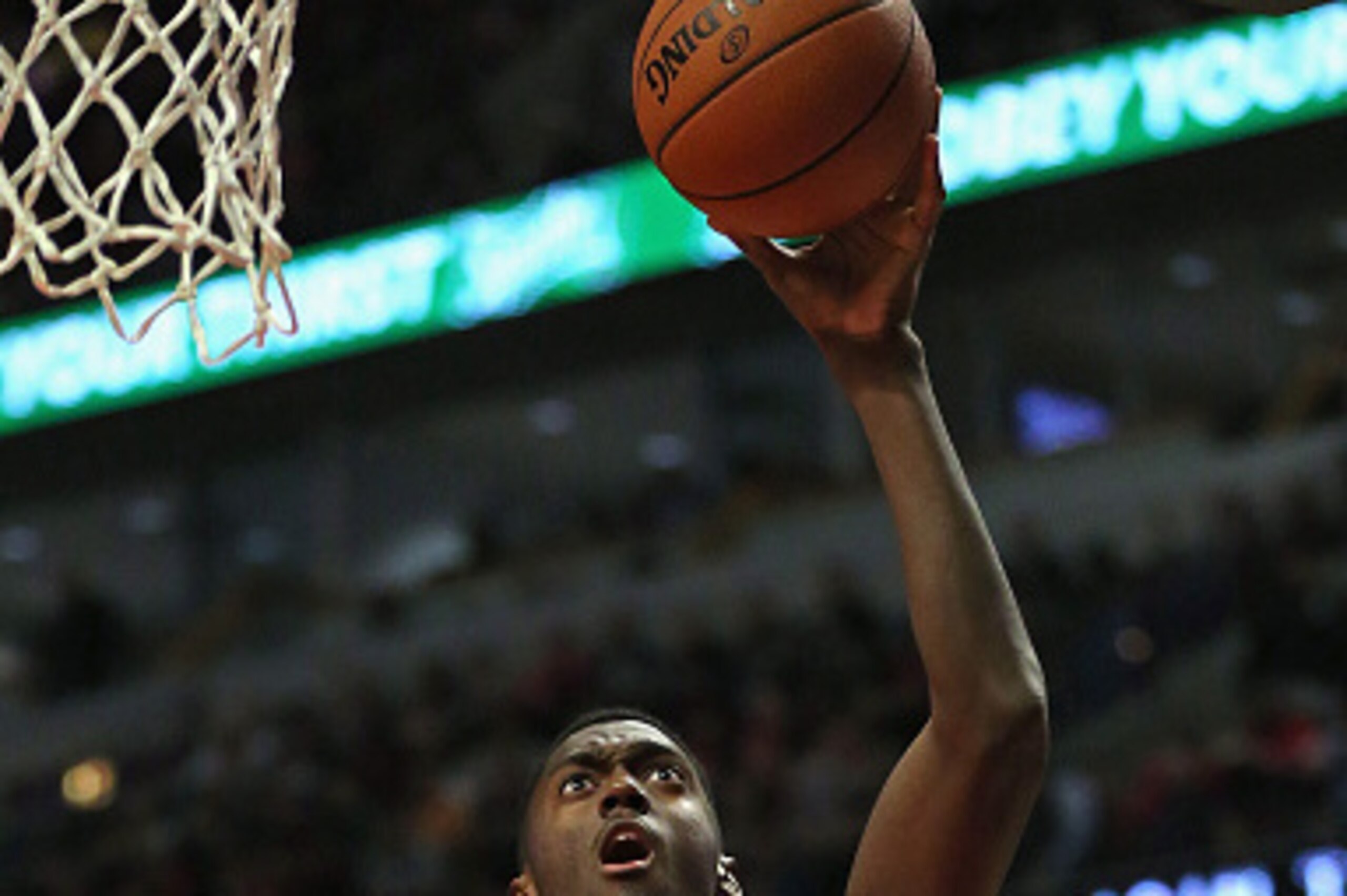 CHICAGO, IL - OCTOBER 14:  Bobby Portis #5 of the Chicago Bulls puts up a shot against the Detroit Pistons during a preseason game at the United Center on October 14, 2015 in Chicago, Illinois. The Pistons defeated the Bulls 114-91. Note to User: User exp
