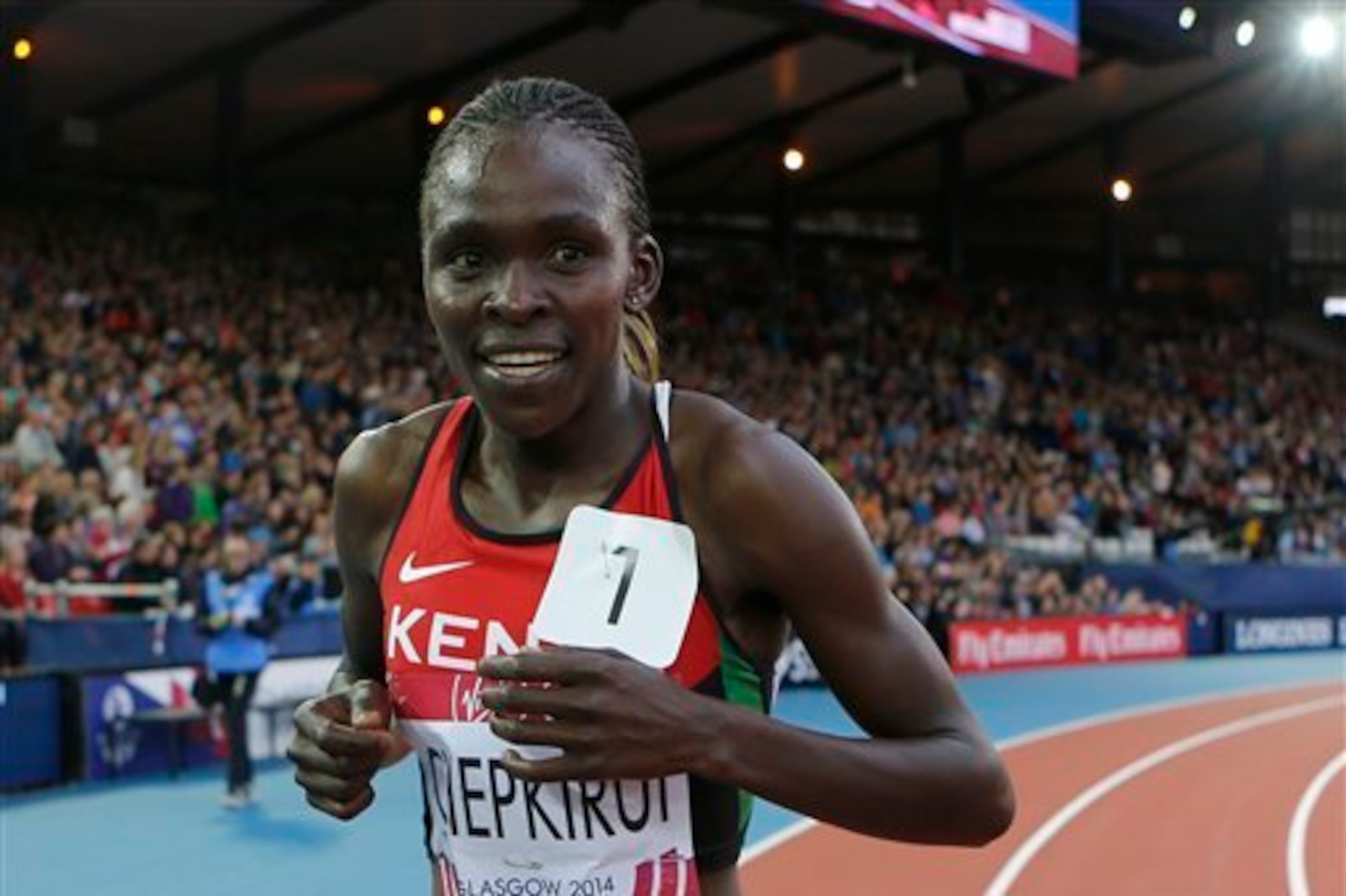 Kenya's Chepkirui in action at the 2014 Commonwealth Games