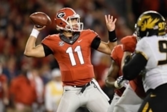 Oct 17, 2015; Athens, GA, USA; Georgia Bulldogs quarterback Greyson Lambert (11) passes against the Missouri Tigers during the second half at Sanford Stadium. Georgia defeated Missouri 9-6. Mandatory Credit: Dale Zanine-USA TODAY Sports