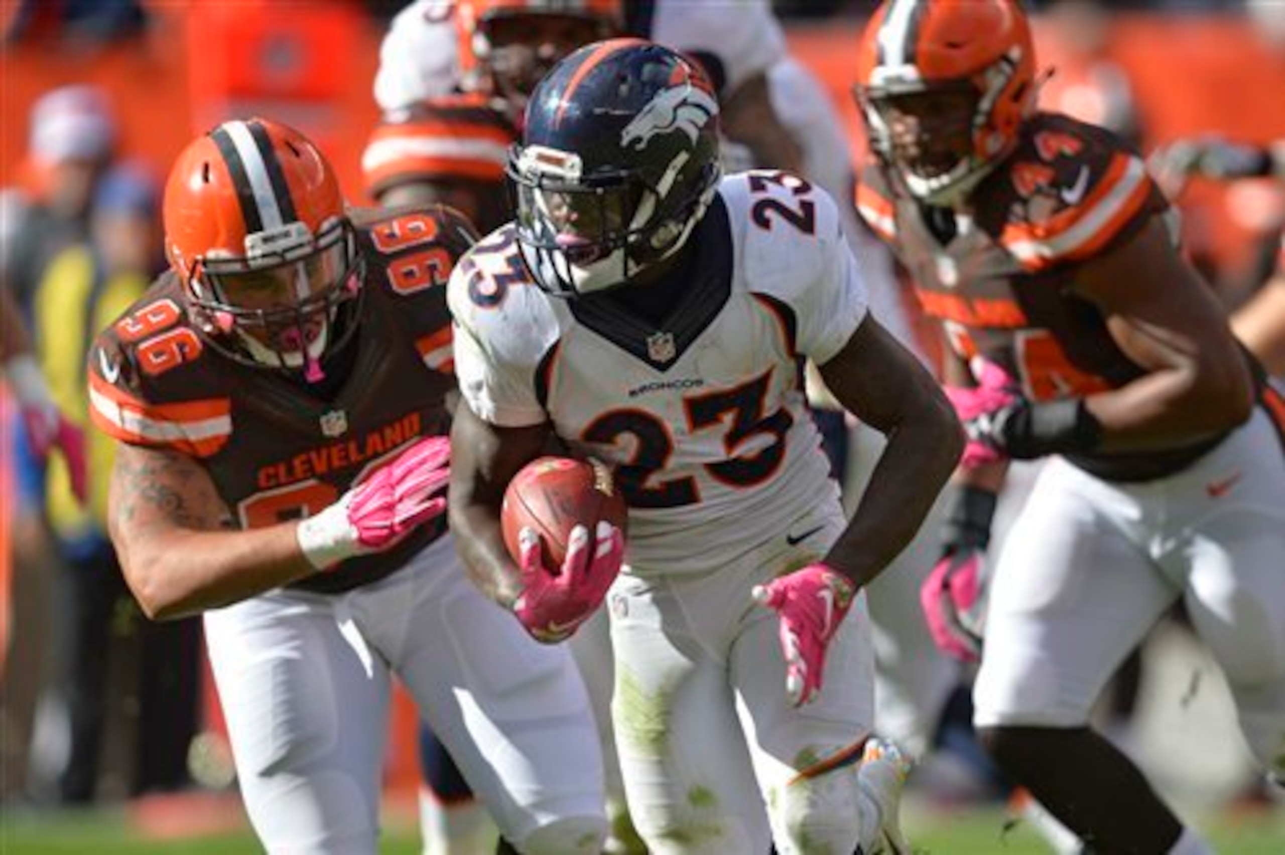 Cleveland's defense again allowed a 100-yard rusher, with the Broncos' Ronnie Hillman rushing 20 times for 111 yards on Sunday.