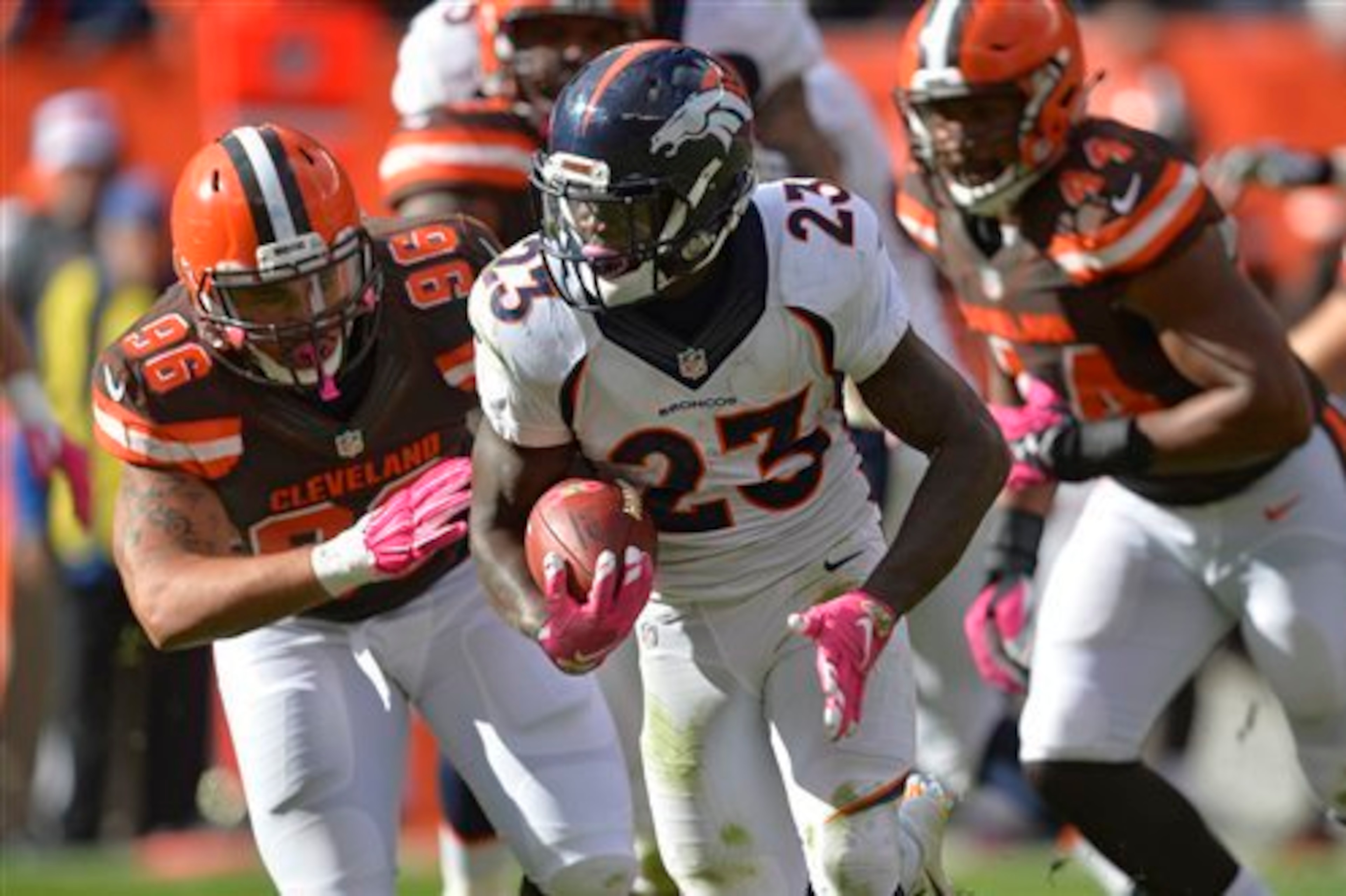 Cleveland's defense again allowed a 100-yard rusher, with the Broncos' Ronnie Hillman rushing 20 times for 111 yards on Sunday.