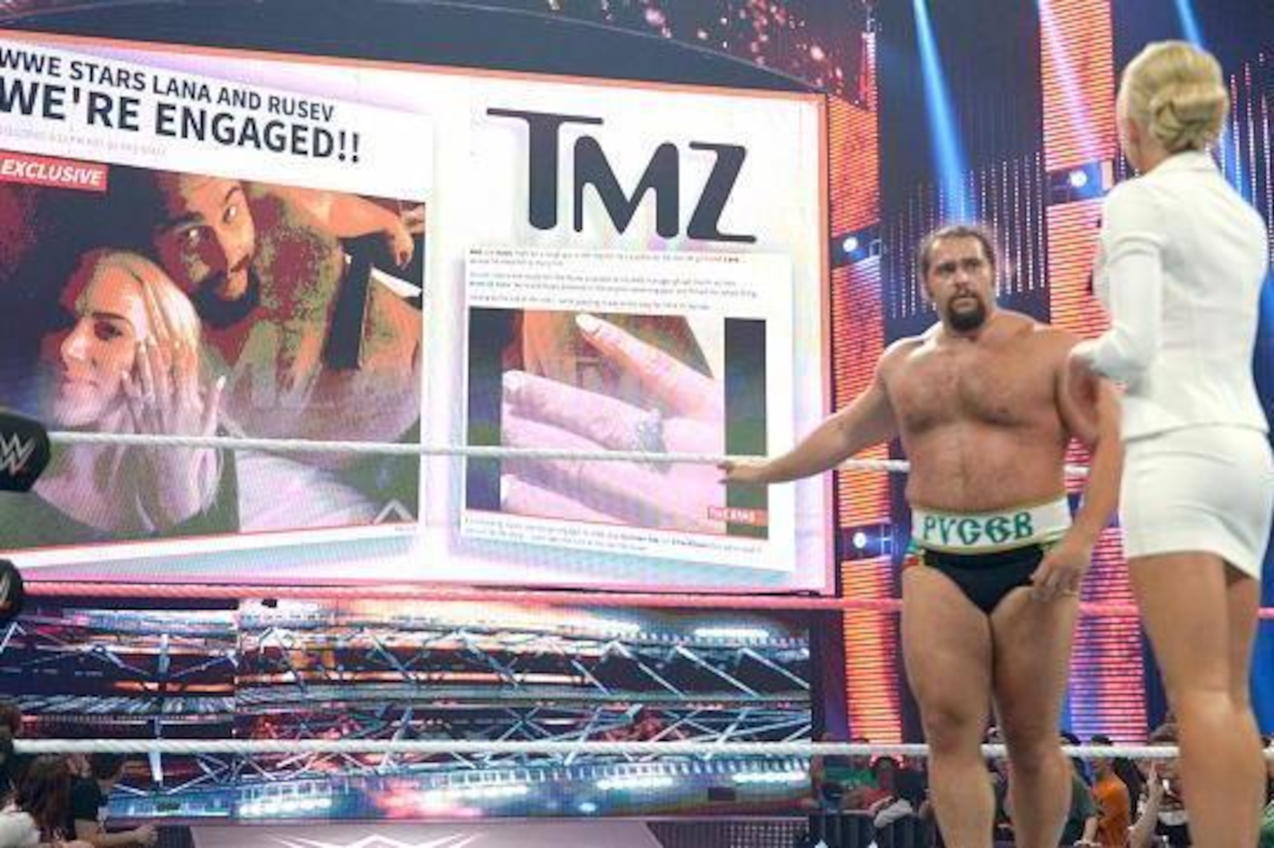 Summer Rae reveals she knows about Rusev's engagement with Lana.
