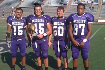Schwarber as a captain, second from left.