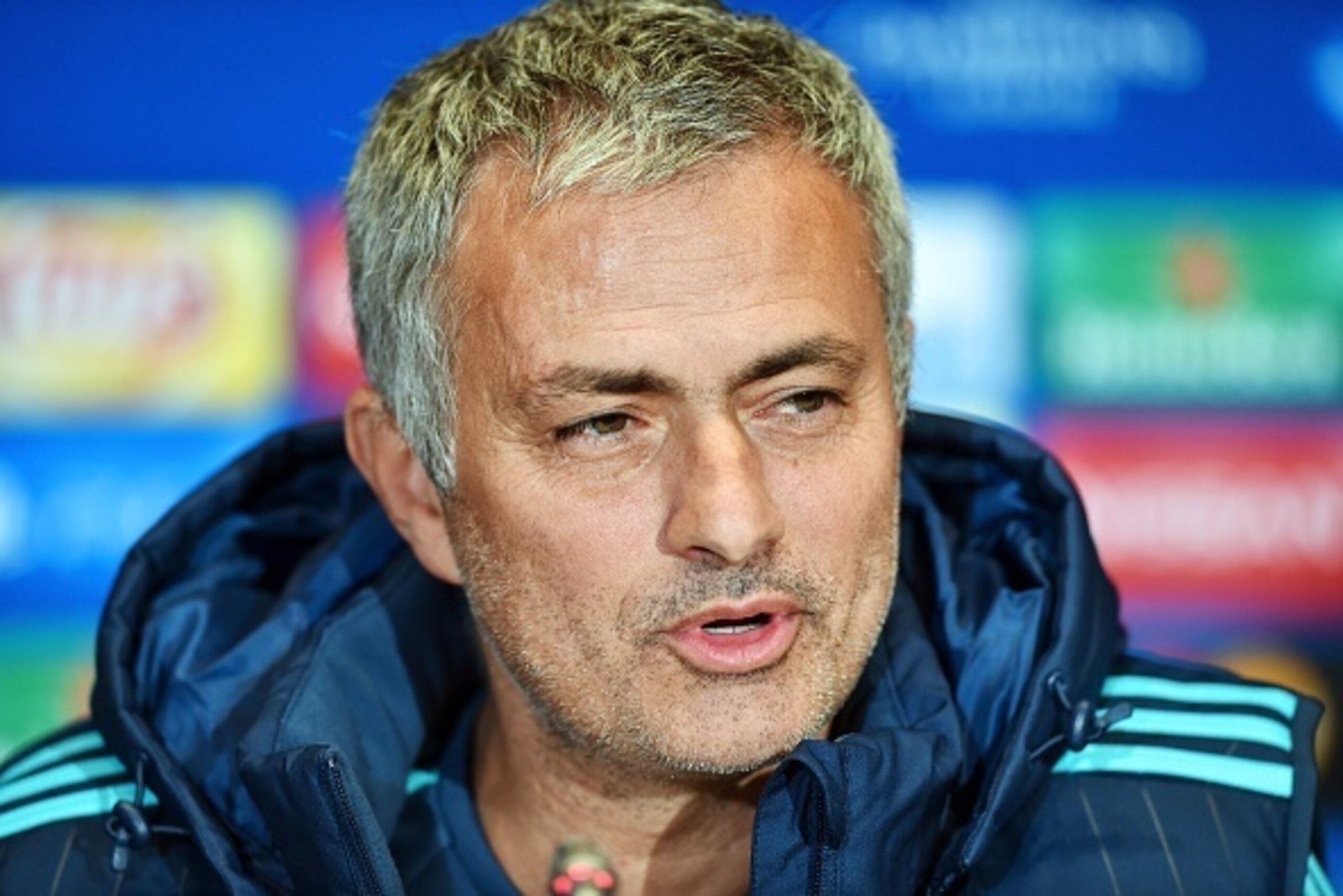 Chelsea's coach Jose Mourinho speaks during a press conference at Olimpisky Stadium in Kiev on October 19, 2015, on the eve of the UEFA Champions League, Group G, football match between FC Dinamo FC and Chelsea FC.  AFP PHOTO / SERGEI SUPINSKY        (Pho