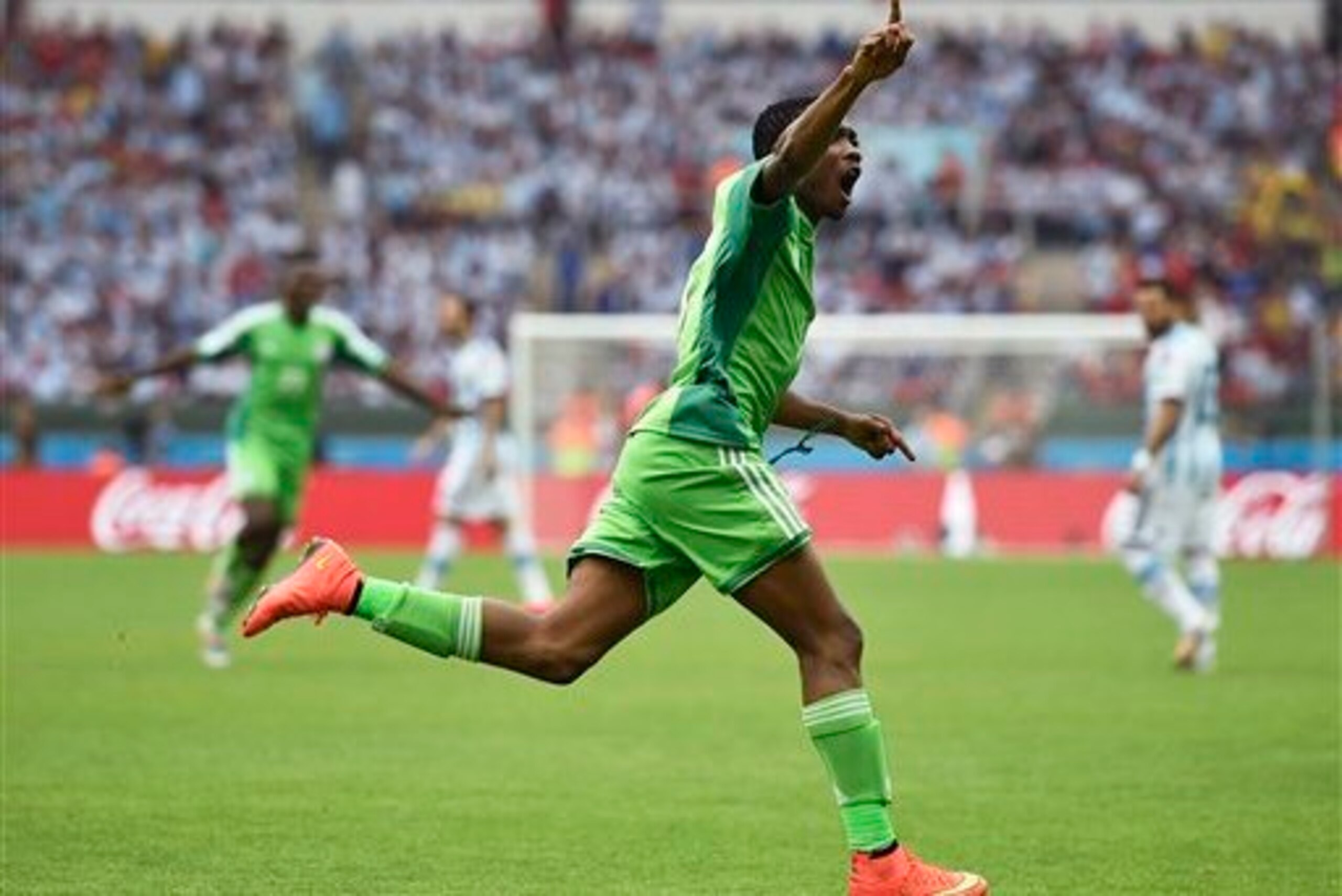 Musa celebrates against Argentina in 2014 Musa celebrates against Argentina in 2014