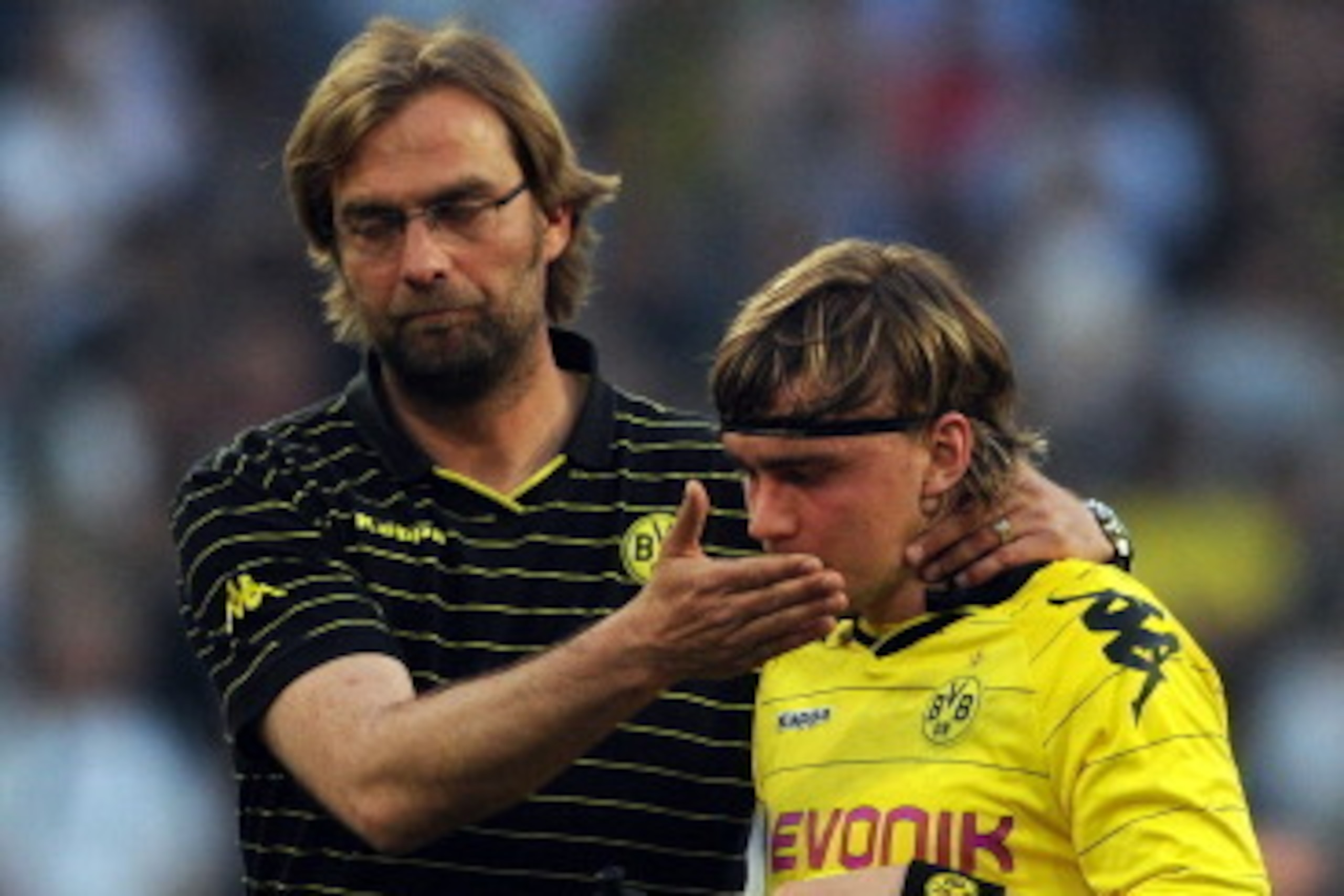 RESTRICTIONS / EMBARGO - ONLINE CLIENTS MAY USE UP TO SIX IMAGES DURING EACH MATCH WITHOUT THE AUTHORISATION OF THE DFL. NO MOBILE USE DURING THE MATCH AND FOR A FURTHER TWO HOURS AFTERWARDS IS PERMITTED WITHOUT THE AUTHORISATION OF THE DFL.Dortmund's hea