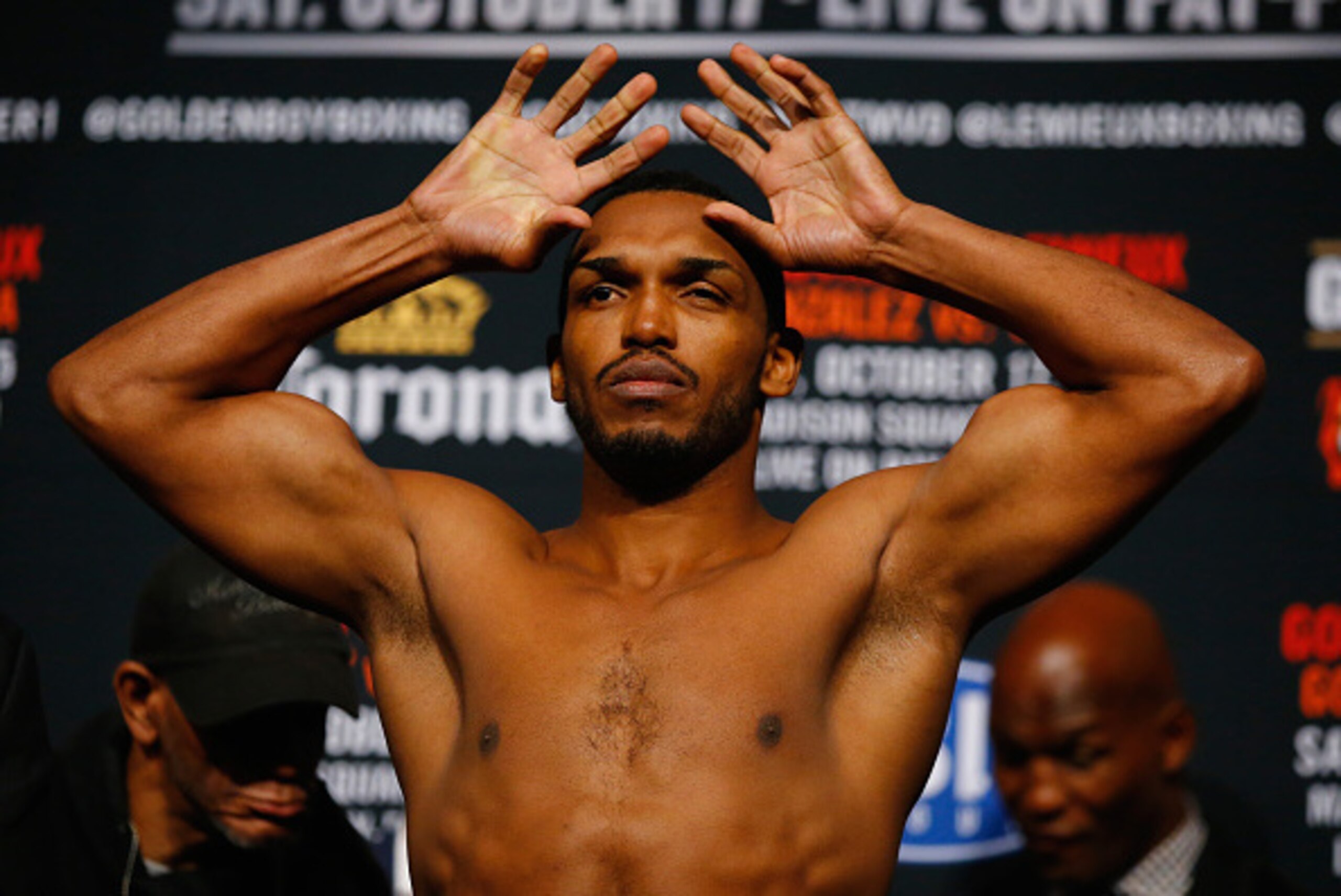 NEW YORK, NY - OCTOBER 16:  Tureano Johnson weighs in against Eamonn O'Kane for their Middleweight fight at Madison Square Garden on October 16, 2015 in New York City.  (Photo by Al Bello/Getty Images)