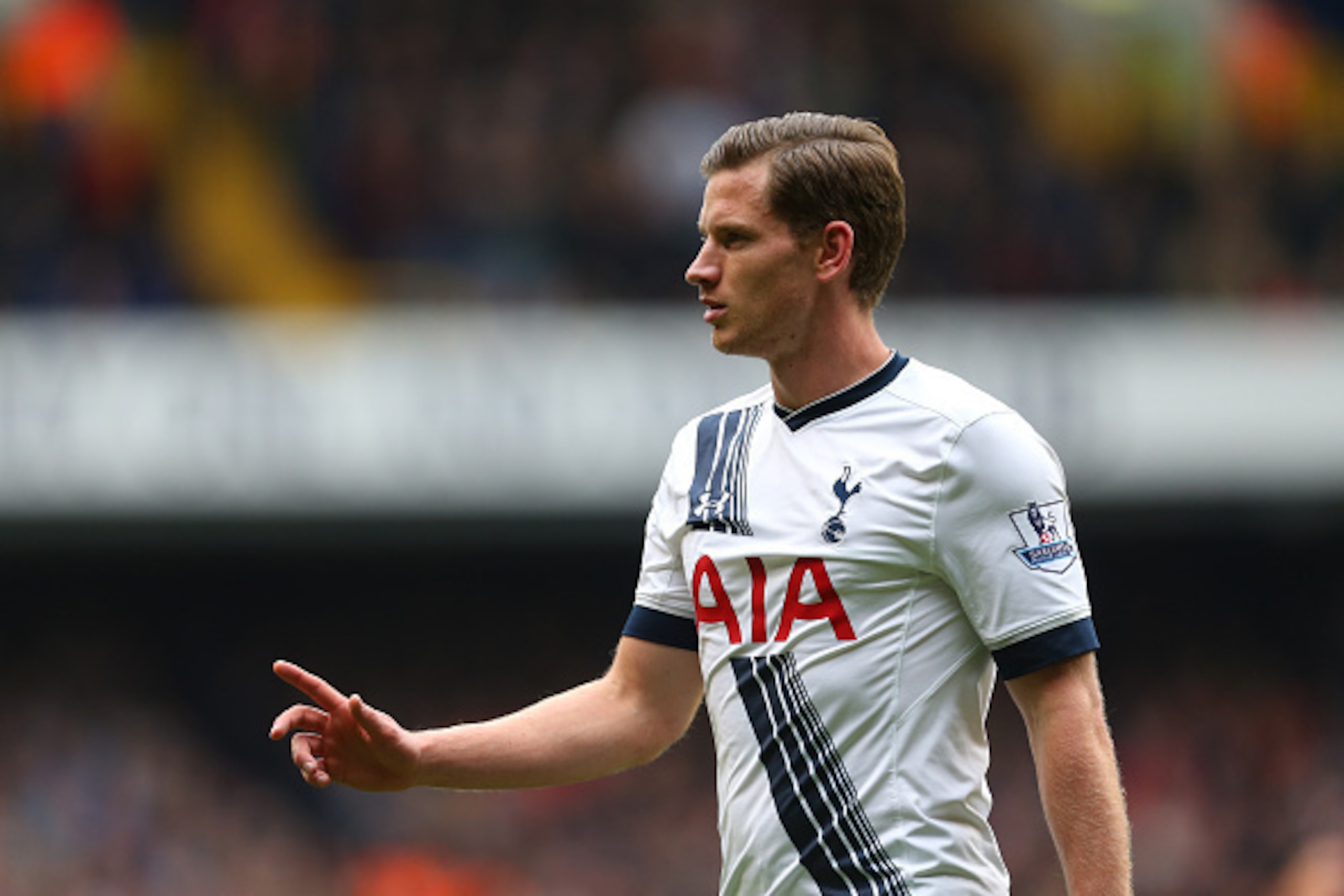 LONDON, ENGLAND - OCTOBER 17:  Jan Vertonghen of Tottenham Hotspur during the Barclays Premier League match between Tottenham Hotspur and Liverpool at White Hart Lane on October 17, 2015 in London, England.  (Photo by Catherine Ivill - AMA/Getty Images)