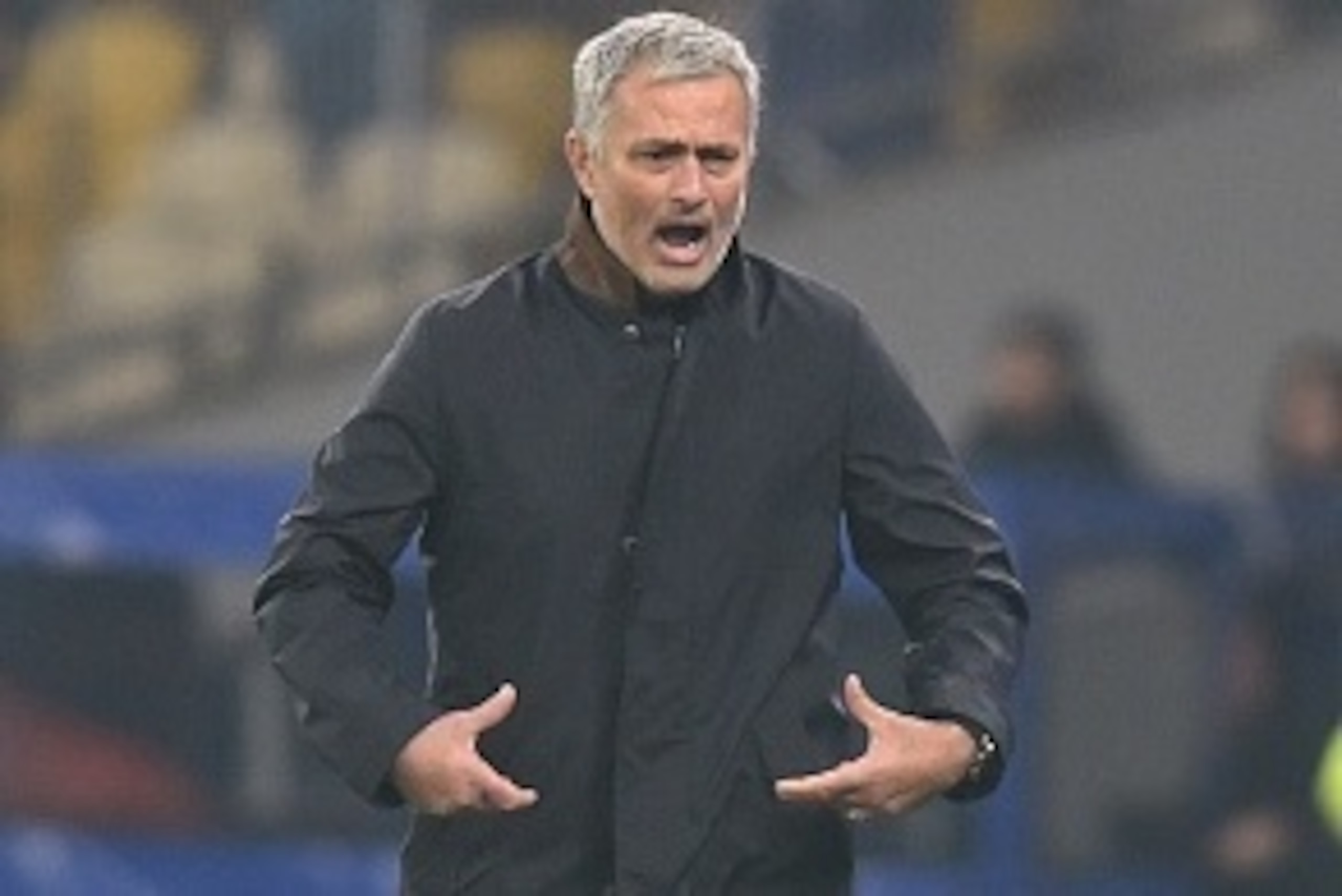 Chelsea's Portuguese coach Jose Mourinho gestures during the UEFA Champions League football match Dynamo Kiev vs Chelsea, on October 20, 2015 at the Olympic stadium in Kiev.    AFP PHOTO / GENYA SAVILOV        (Photo credit should read GENYA SAVILOV/AFP/G
