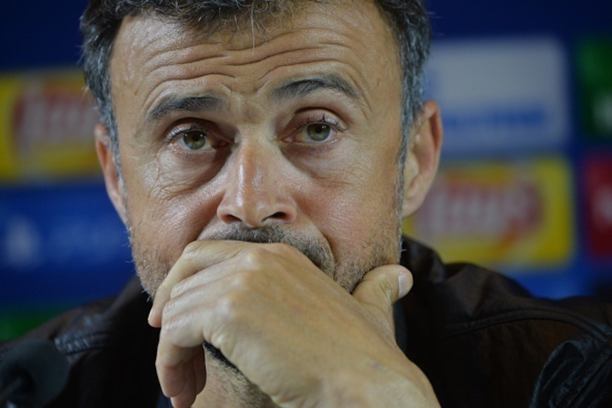 Barcelona's coach Luis Enrique attends a press conference in Minsk on October 19, 2015 on the eve of the UEFA Champions League group E football match between FC BATE Borisov and FC Barcelona. AFP PHOTO / MAXIM MALINOVSKY        (Photo credit should read M