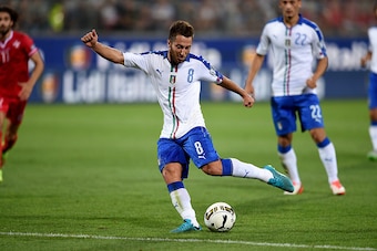 FLORENCE, ITALY - SEPTEMBER 03:  Andrea Bertolacci of Italy in action during the UEFA EURO 2016 qualifier between Italy and Malta on September 3, 2015 in Florence, Italy.  (Photo by Claudio Villa/Getty Images)