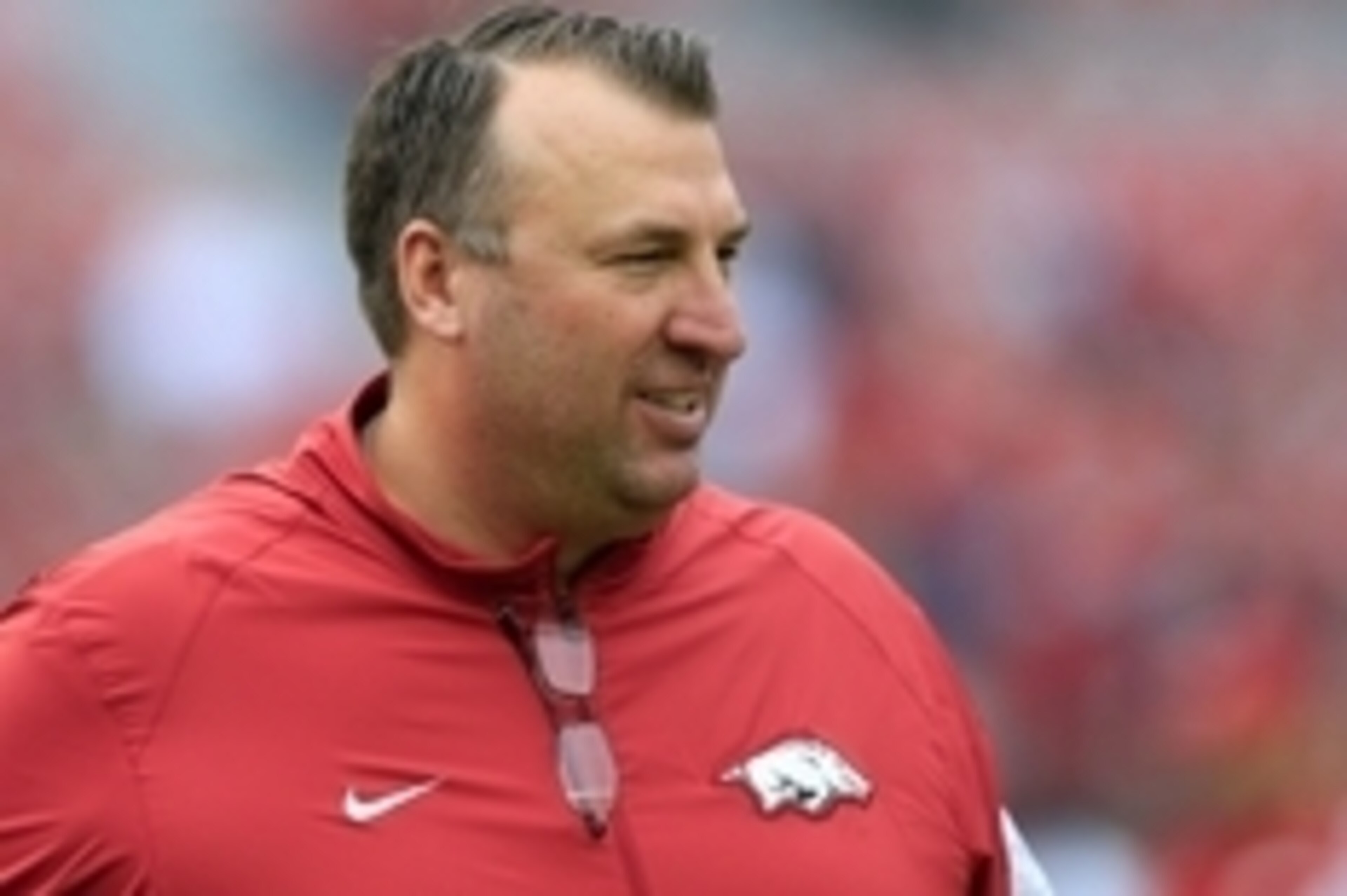Oct 10, 2015; Tuscaloosa, AL, USA;  Arkansas Razorbacks head coach Bret Bielema prior to the game against Alabama Crimson Tide at Bryant-Denny Stadium. Mandatory Credit: Marvin Gentry-USA TODAY Sports
