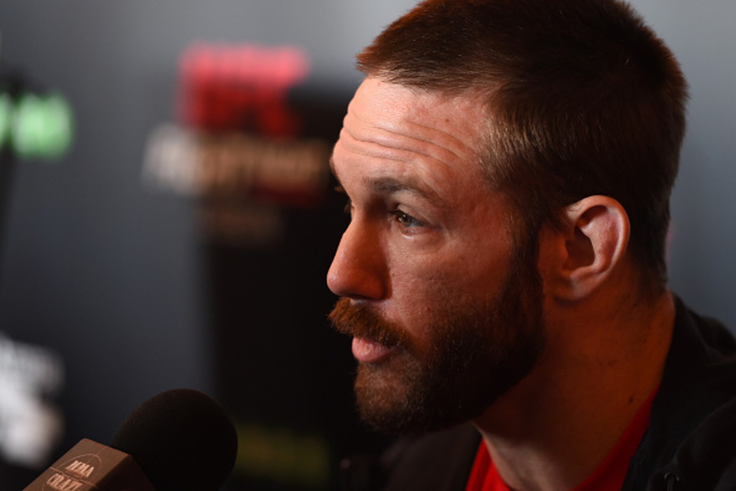 DUBLIN, IRELAND - OCTOBER 22:  Bubba Bush of the United States interacts with media during the UFC Ultimate Media Day at 3Arena on October 22, 2015 in Dublin, Ireland. (Photo by Josh Hedges/Zuffa LLC/Zuffa LLC via Getty Images)