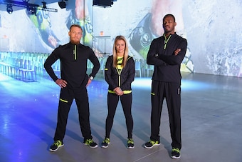 NEW YORK, NY - MARCH 04:  (L-R) UFC fighters Conor McGregor, Paige VanZant and Jon Jones attend Reebok's launch of the revolutionary new ZPump Fusion at Spring Studios on March 4, 2015 in New York City.  (Photo by Michael Loccisano/Getty Images for Reebok