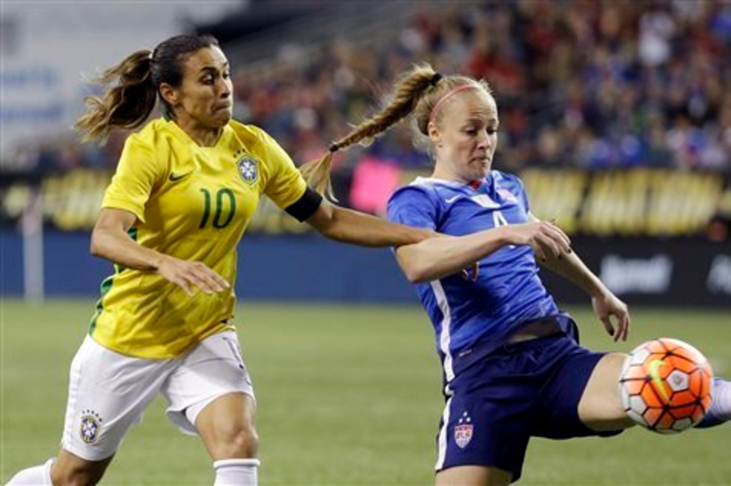 Marta was well looked after in the first game. Marta was well looked after in the first game.