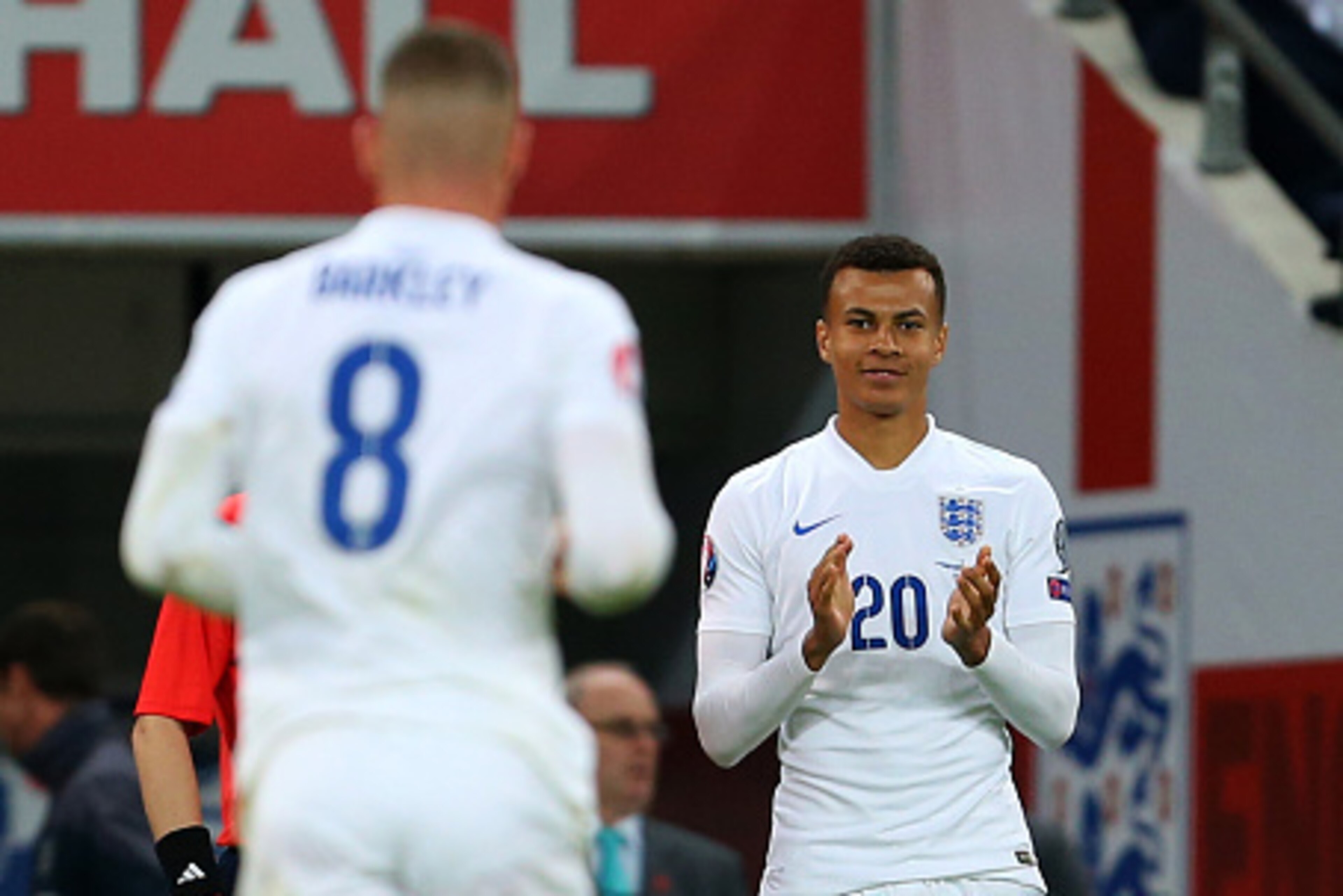 LONDON, ENGLAND - OCTOBER 09 : Dele Alli of England makes his debut as he substiutes Ross Barkley of England during the UEFA EURO 2016 Qualifier match between England and Estonia at Wembley Stadium on October 9, 2015 in London, United Kingdom. (Photo by C