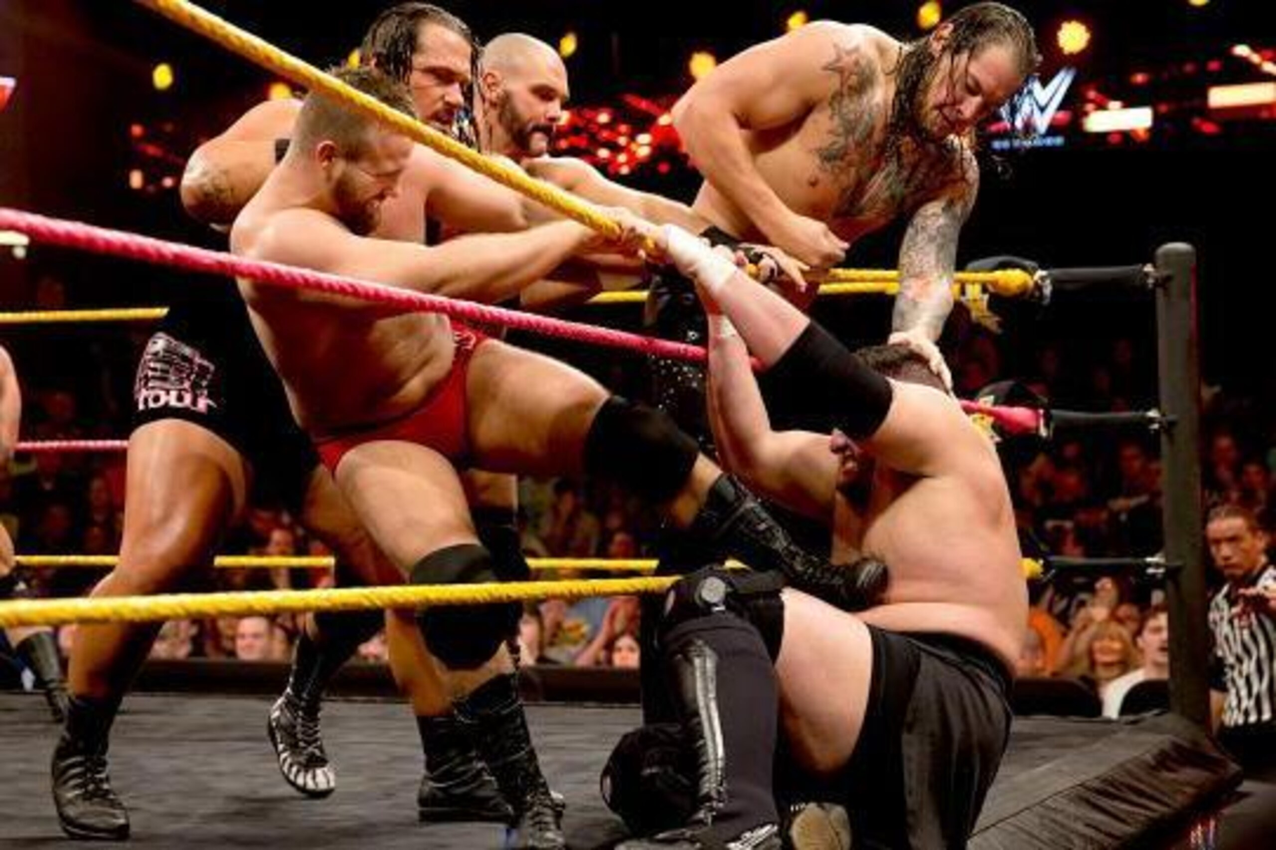 Samoa Joe tries to stay alive in the NXT Battle Royal.