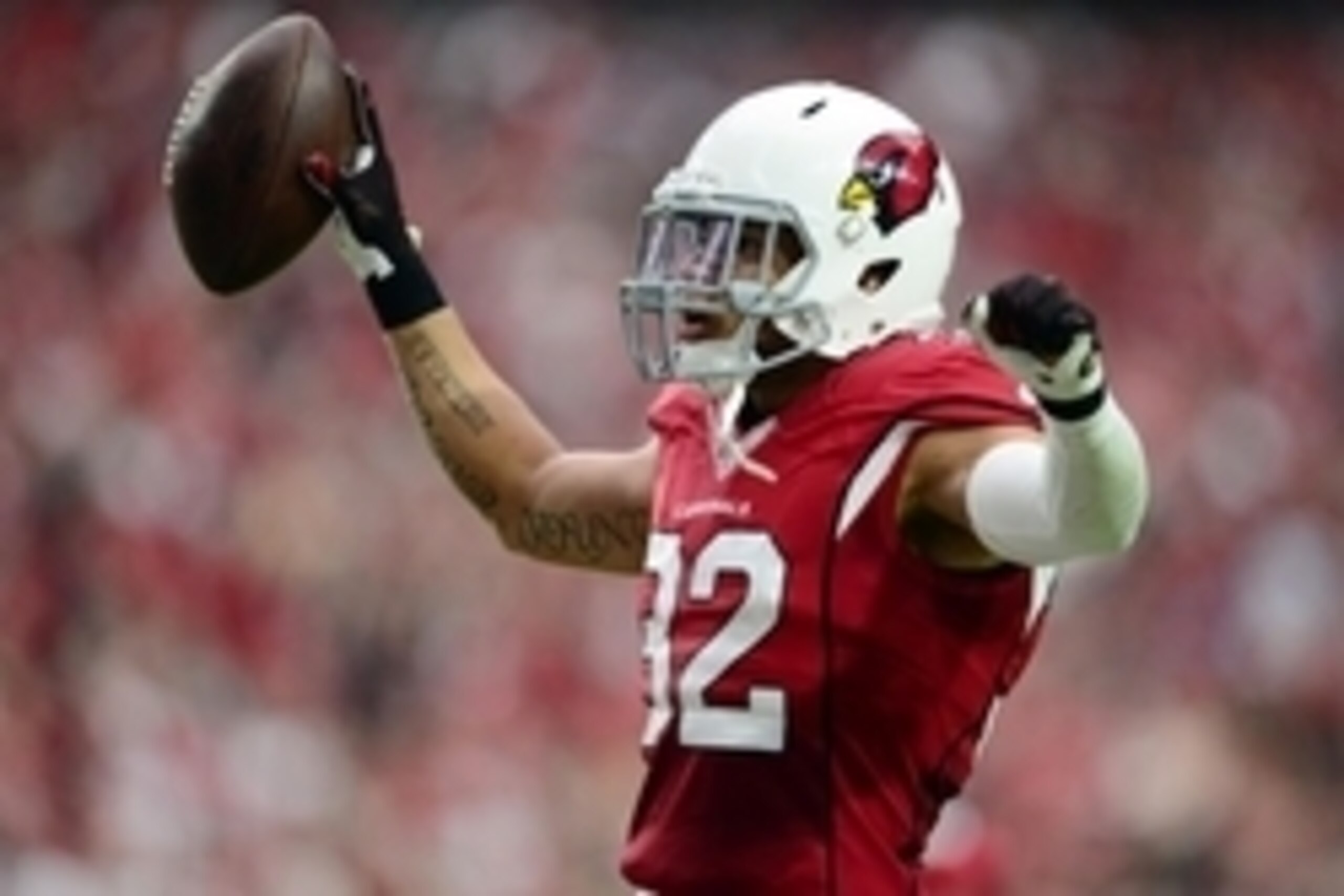 Sep 27, 2015; Glendale, AZ, USA; Arizona Cardinals free safety Tyrann Mathieu (32) reacts after intercepting a pass against the San Francisco 49ers at University of Phoenix Stadium. Mandatory Credit: Joe Camporeale-USA TODAY Sports Sep 27, 2015; Glendale, AZ, USA; Arizona Cardinals free safety Tyrann Mathieu (32) reacts after intercepting a pass against the San Francisco 49ers at University of Phoenix Stadium. Mandatory Credit: Joe Camporeale-USA TODAY Sports