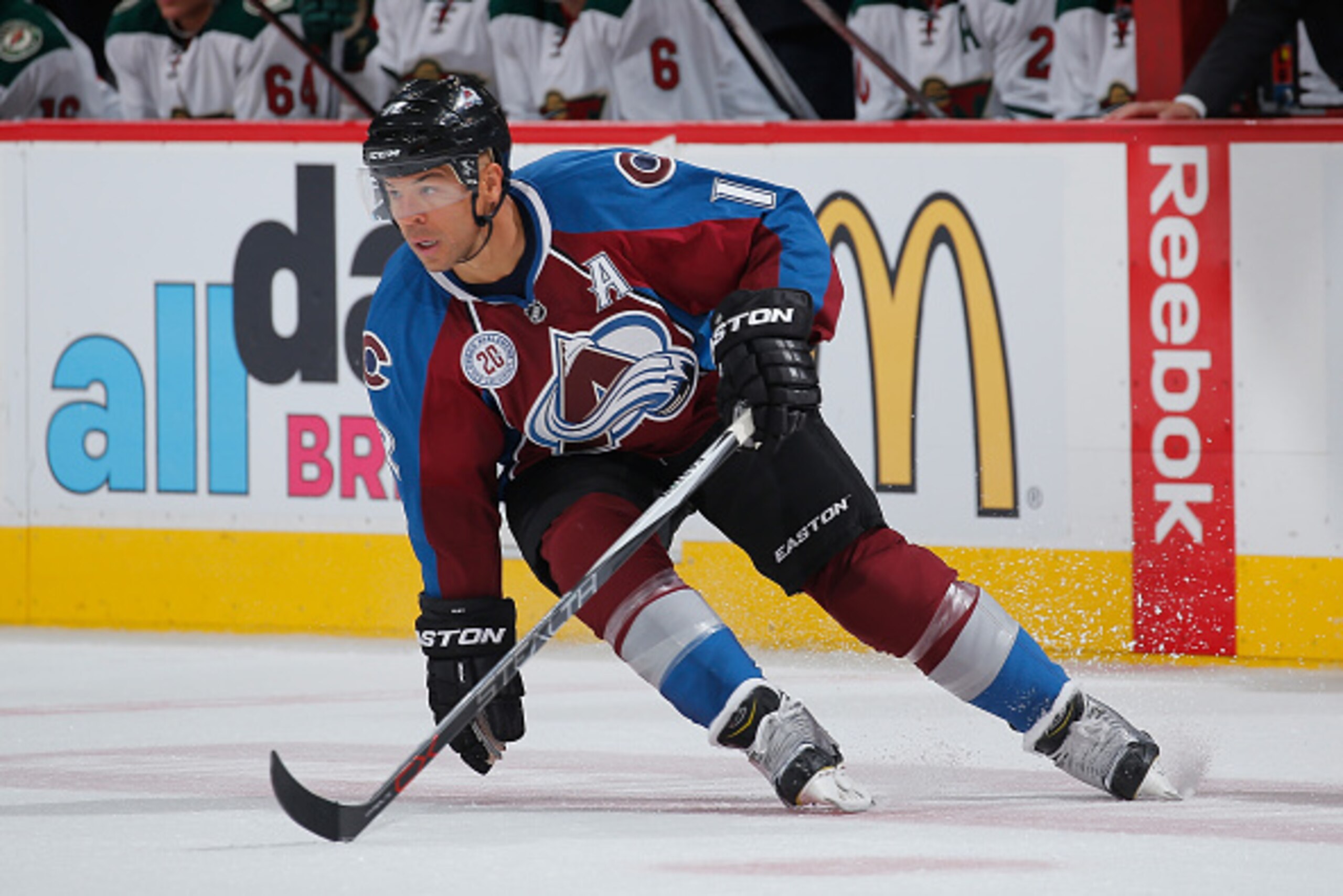 DENVER, CO - OCTOBER 08:  Jarome Iginla #12 of the Colorado Avalanche skates against the Minnesota Wild at Pepsi Center on October 8, 2015 in Denver, Colorado. The Wild defeated the Avalanche 5-4.  (Photo by Doug Pensinger/Getty Images)
