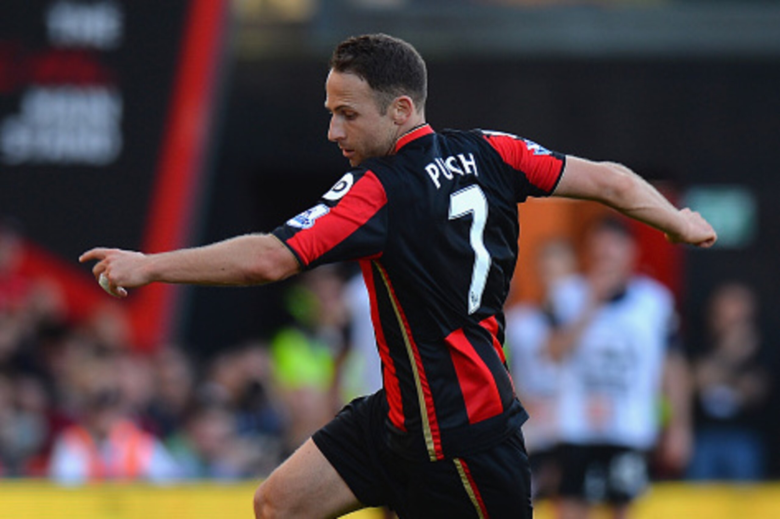 BOURNEMOUTH, ENGLAND - SEPTEMBER 19: marc Pugh of A.F.C. Bournemouth during the Barclays Premier League match between A.F.C. Bournemouth and Sunderland at the Vitality Stadium on September 19, 2015 in Bournemouth, United Kingdom.  (Photo by Tony Marshall/