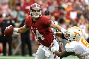 Jake Coker had another rough outing as he was sacked five times.