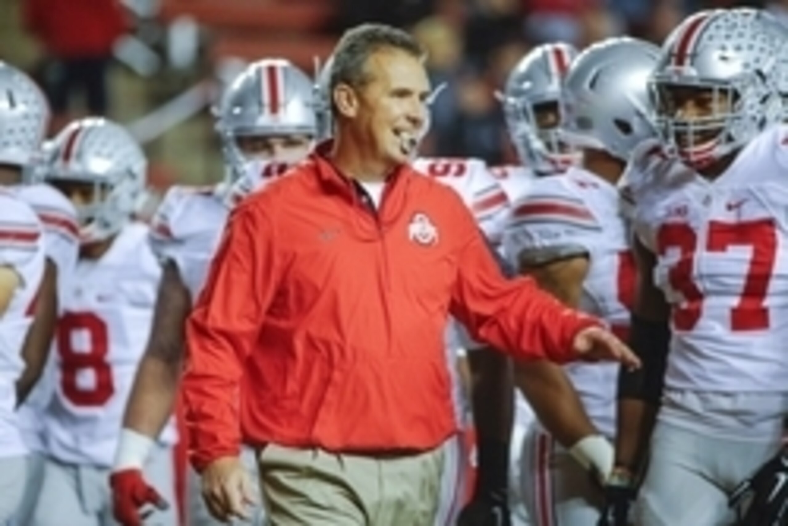 Oct 24, 2015; Piscataway, NJ, USA;  Ohio State Buckeyes head coach Urban Meyer prior to the game against the Rutgers Scarlet Knights at High Points Solutions Stadium. Mandatory Credit: Jim O'Connor-USA TODAY Sports