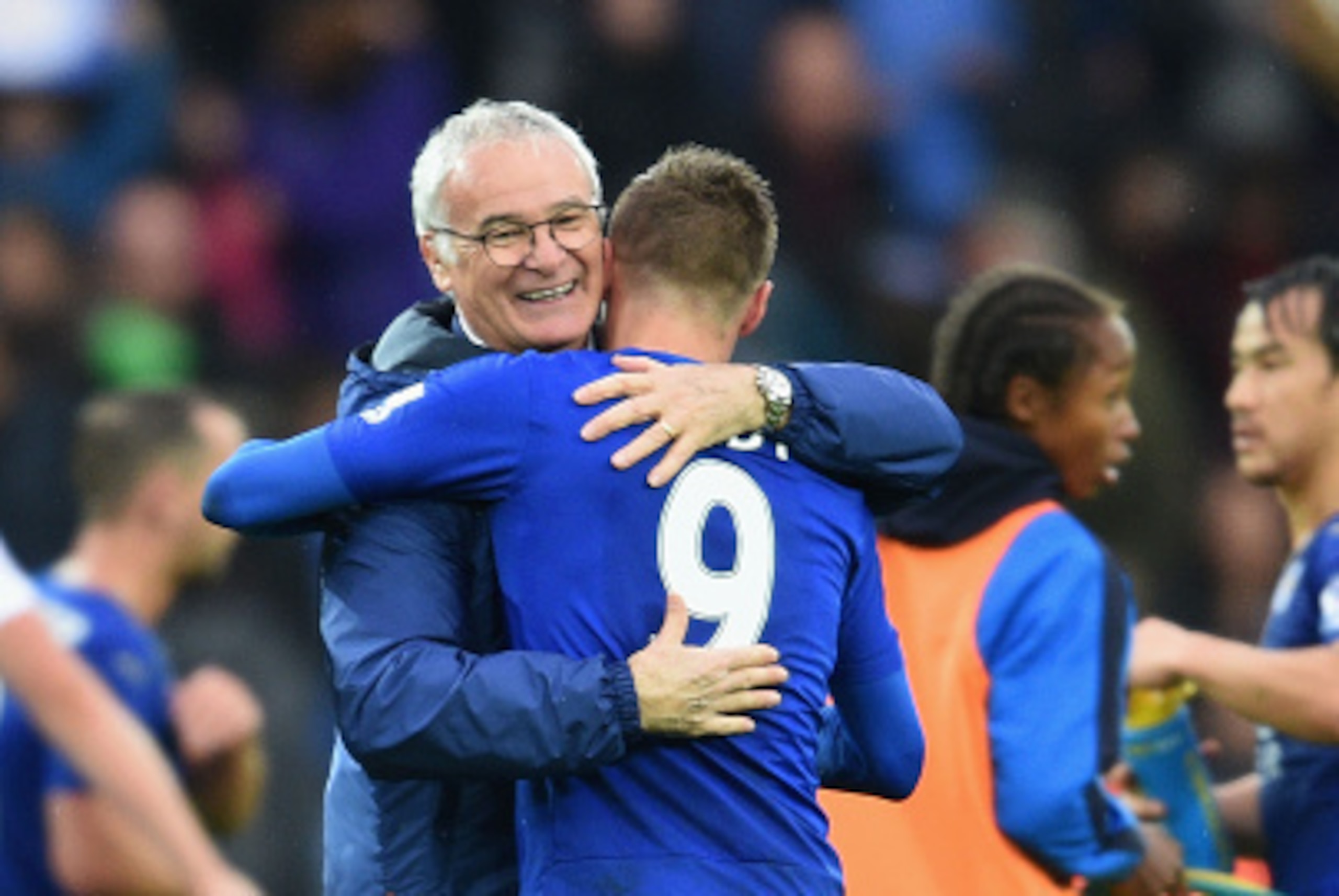 LEICESTER, ENGLAND - OCTOBER 24: Claudio Ranieri (L) Manager of Leicester City congratulates Jamie Vardy (R) on the 1-0 win in the Barclays Premier League match between Leicester City and Crystal Palace at The King Power Stadium on October 24, 2015 in Lei LEICESTER, ENGLAND - OCTOBER 24: Claudio Ranieri (L) Manager of Leicester City congratulates Jamie Vardy (R) on the 1-0 win in the Barclays Premier League match between Leicester City and Crystal Palace at The King Power Stadium on October 24, 2015 in Lei