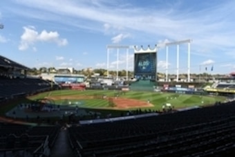 Oct 8, 2015; Kansas City, MO, USA; An overall view of Kauffman Stadium before game one of the ALDS between the Houston Astros and Kansas City Royals. Mandatory Credit: John Rieger-USA TODAY Sports