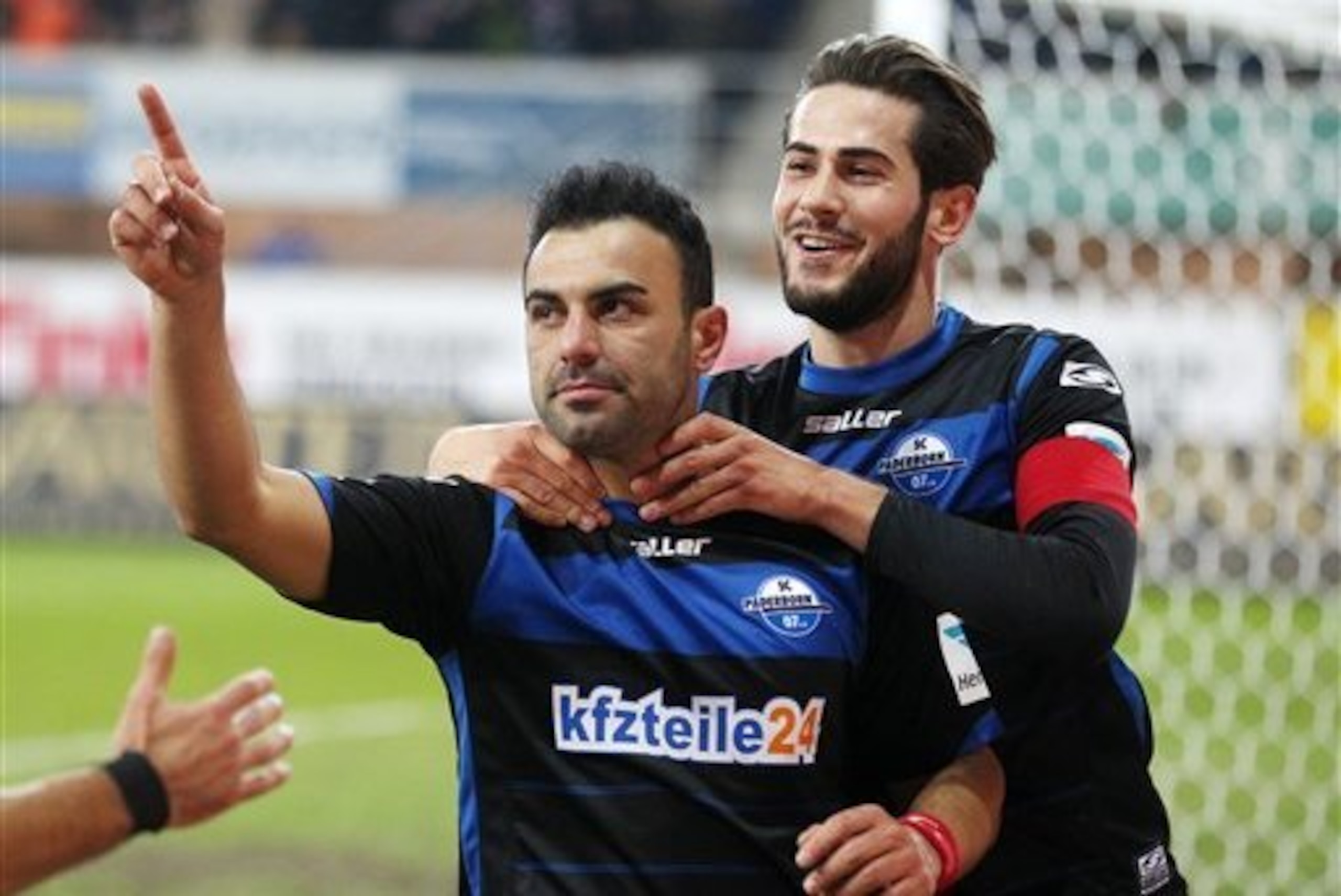 Mahir Saglik celebrating a goal in the Bundesliga last year.